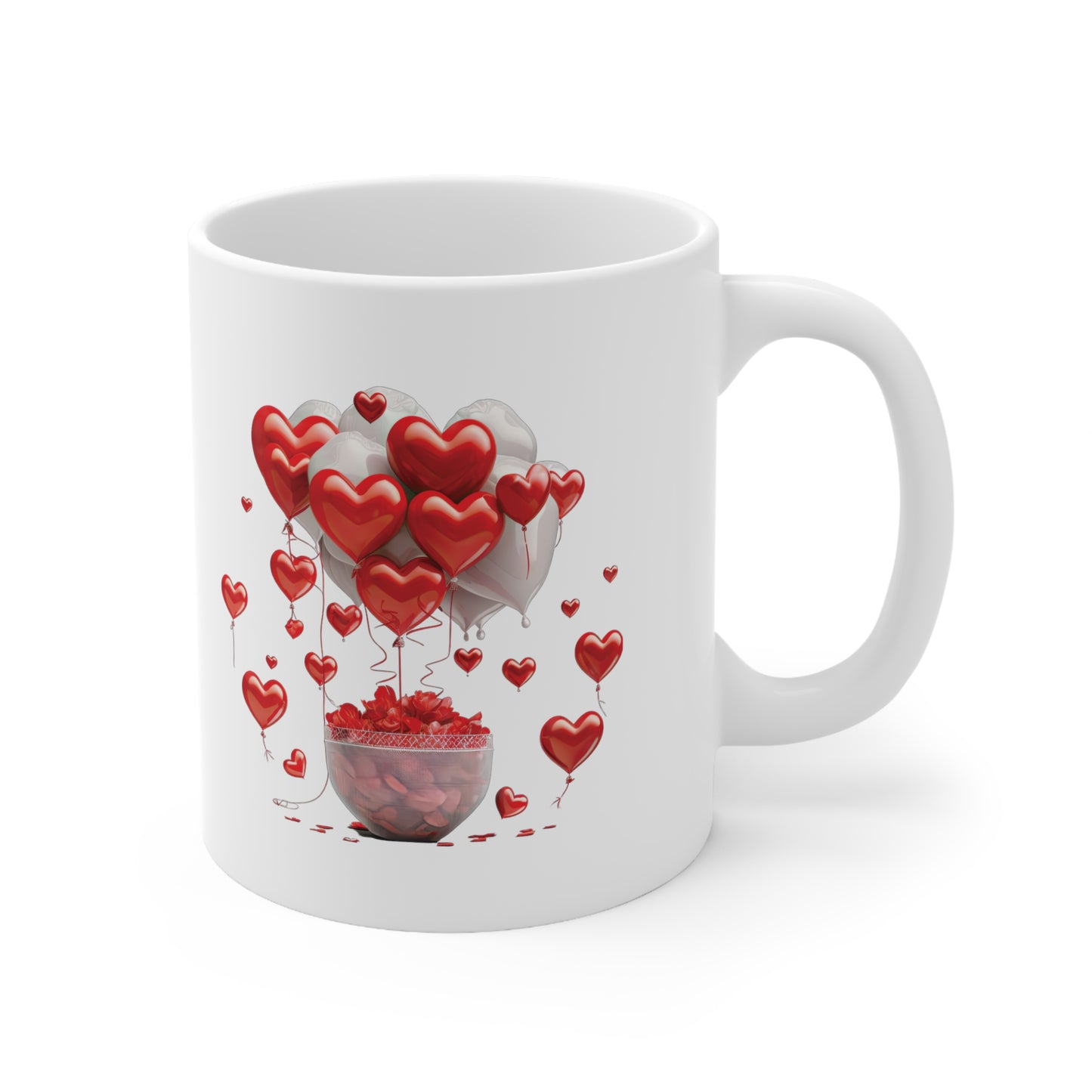 Valentine's Heart Basket: Ceramic Mug 11oz