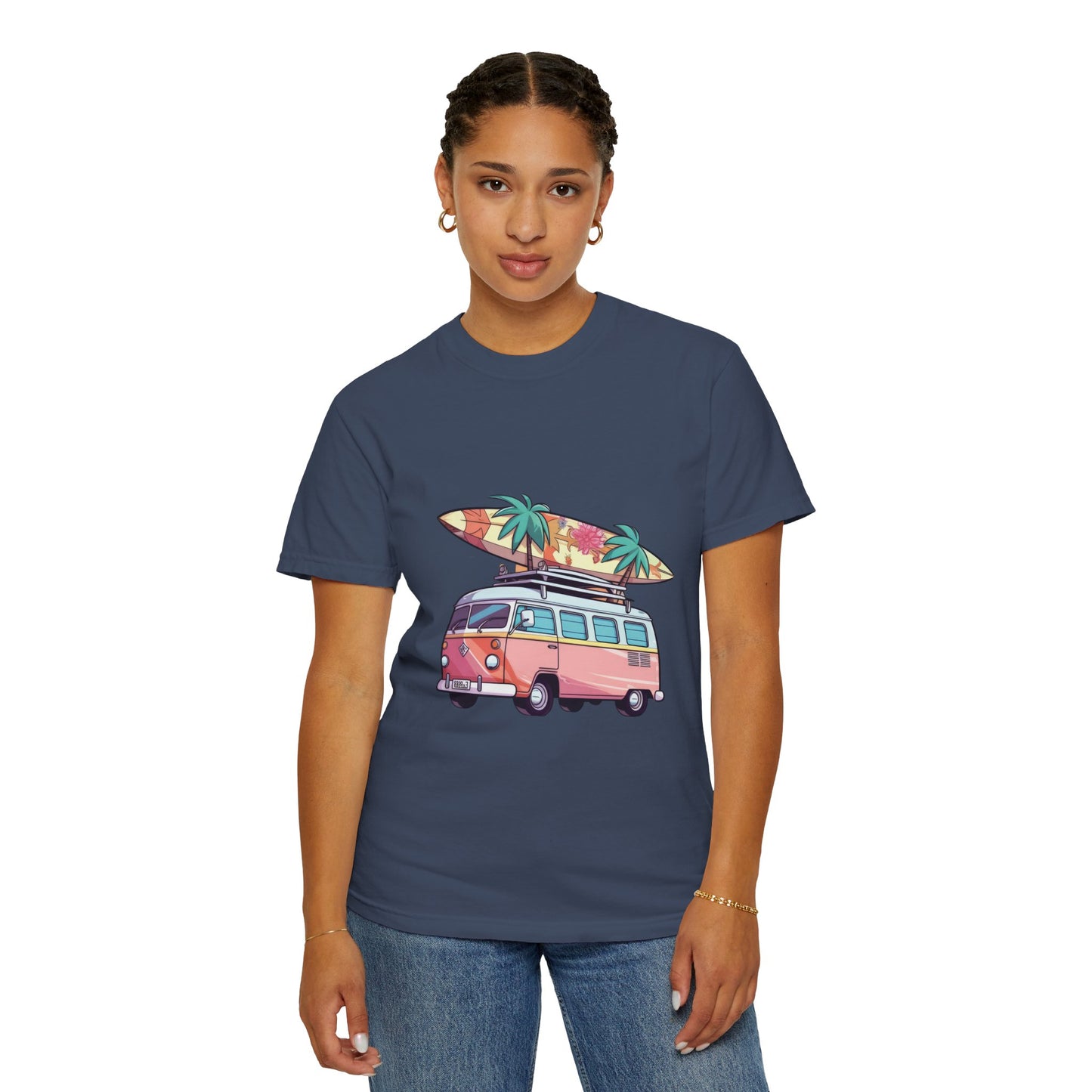 Retro Surf Van: Unisex Garment-Dyed T-shirt