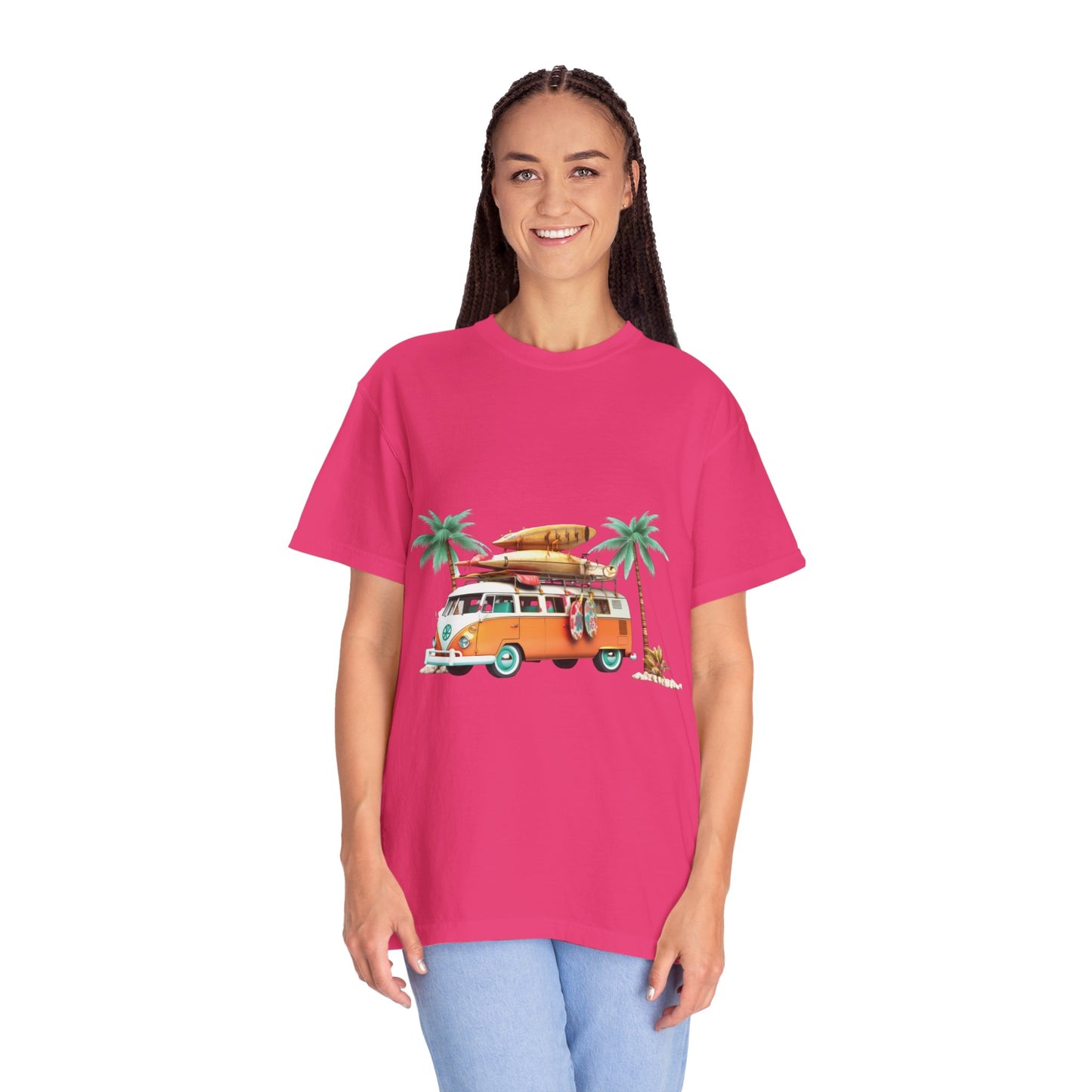 Retro Surf Van: Unisex Garment-Dyed T-shirt