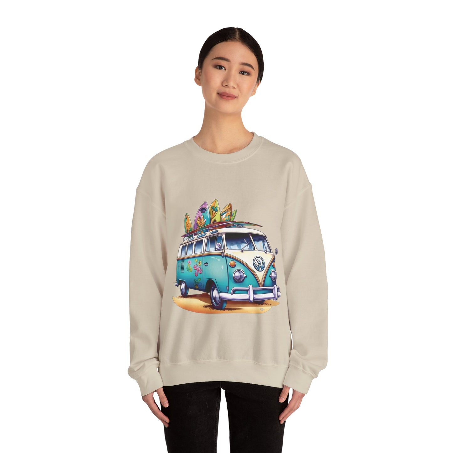 Retro Surf Van - Unisex Heavy Blend™ Crewneck Sweatshirt