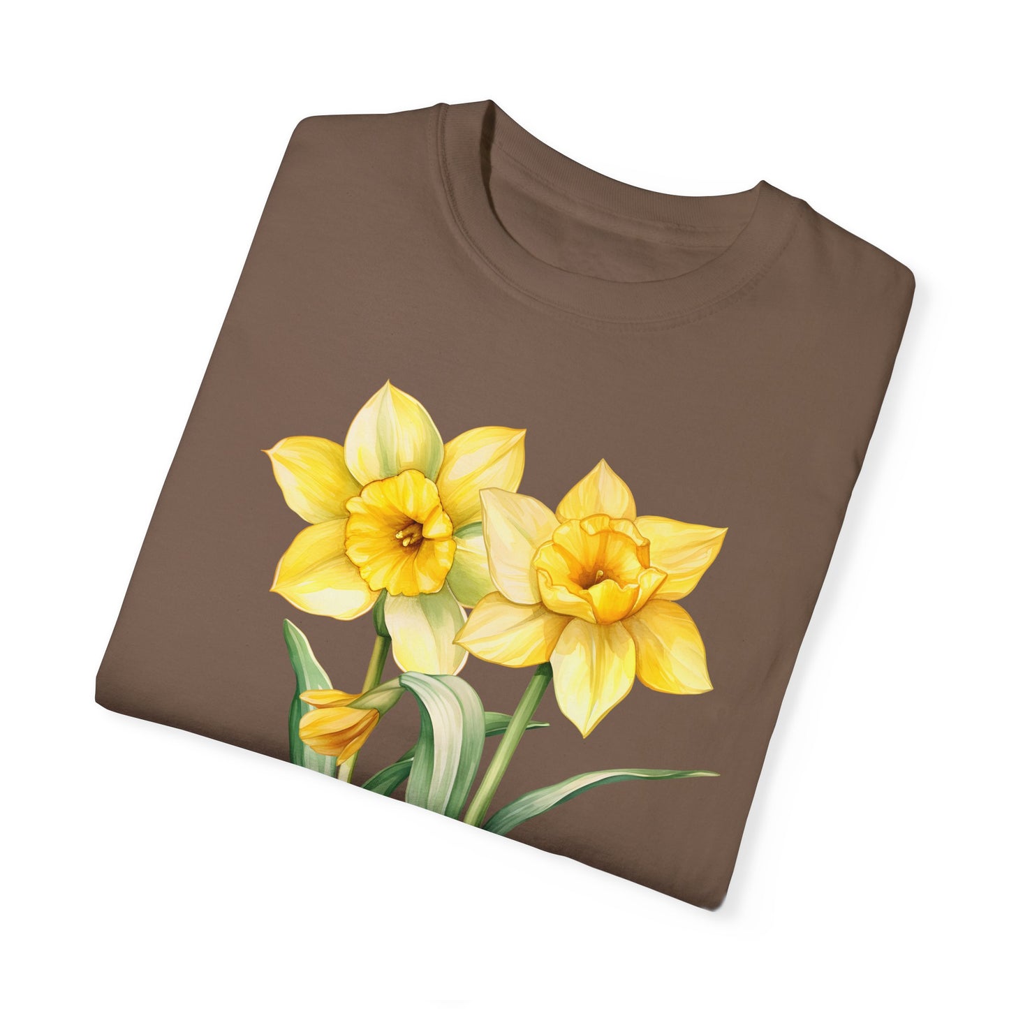 March Birth Flower "Jonquil" (For Print on Dark Fabric) - Unisex Garment-Dyed T-shirt