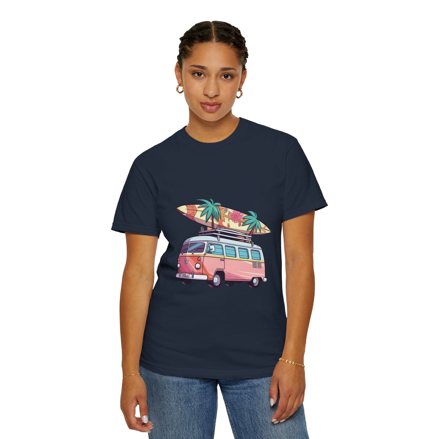 Retro Surf Van: Unisex Garment-Dyed T-shirt