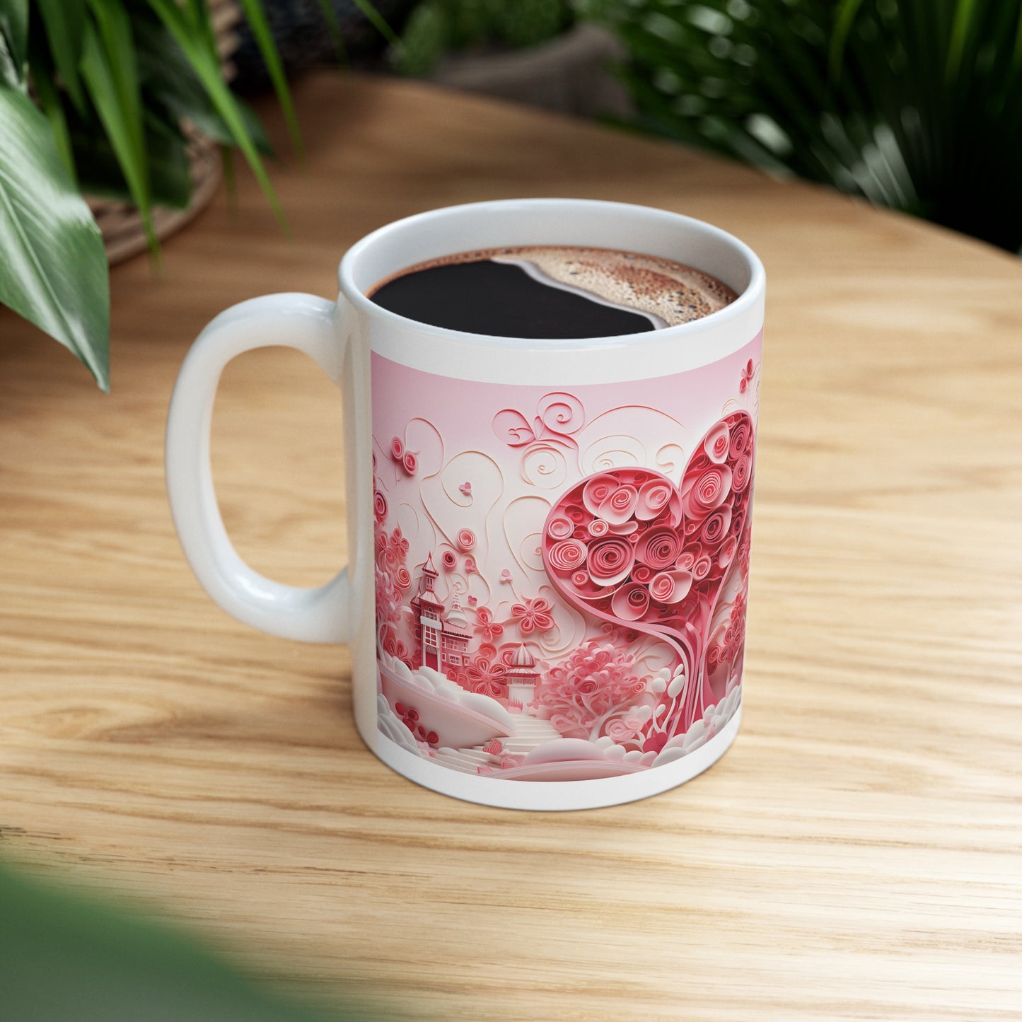 Valentine's two fantasy hearts: Ceramic Mug 11oz