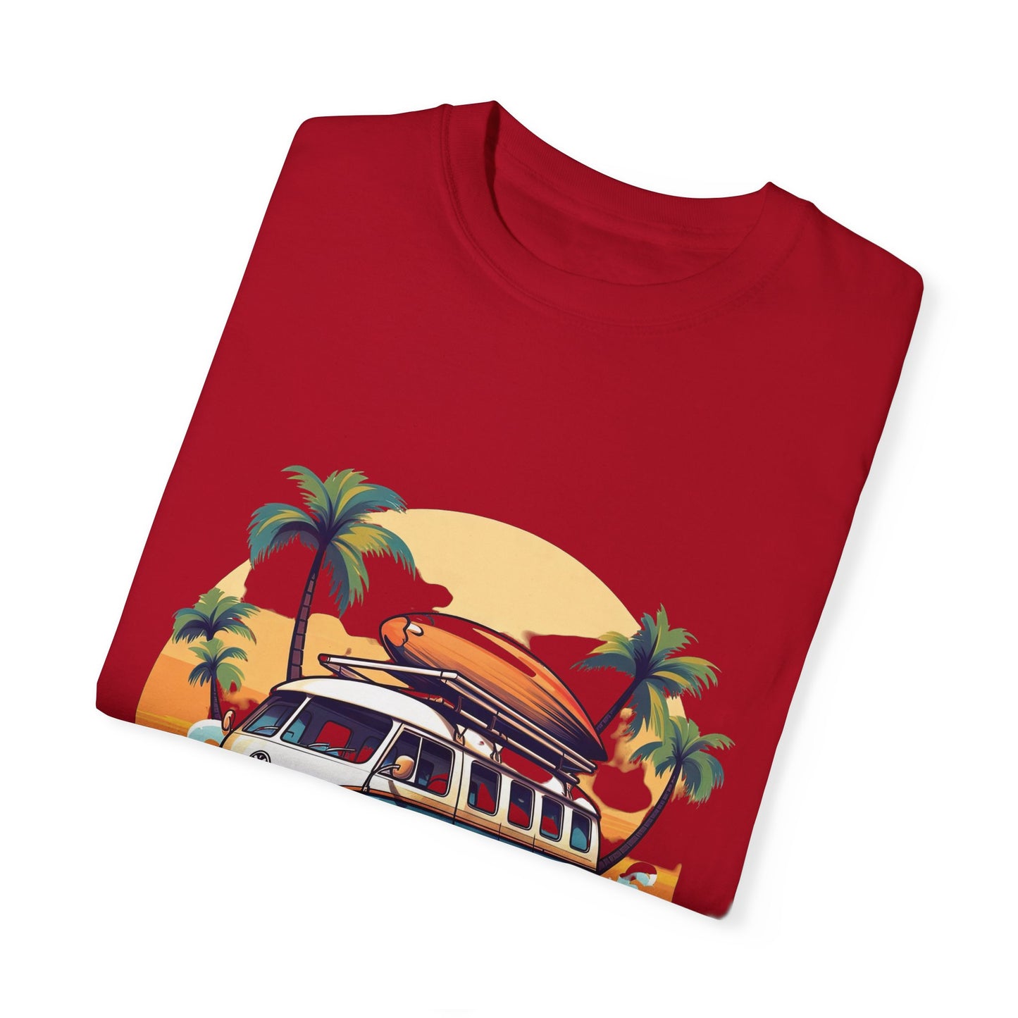 Retro Surf Van: Unisex Garment-Dyed T-shirt