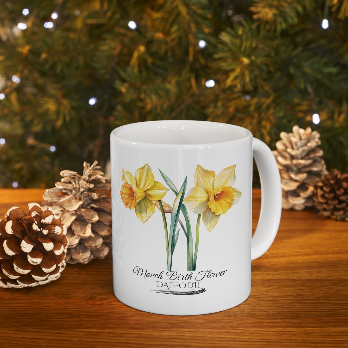 March Birth Flower (Daffodil): Ceramic Mug 11oz