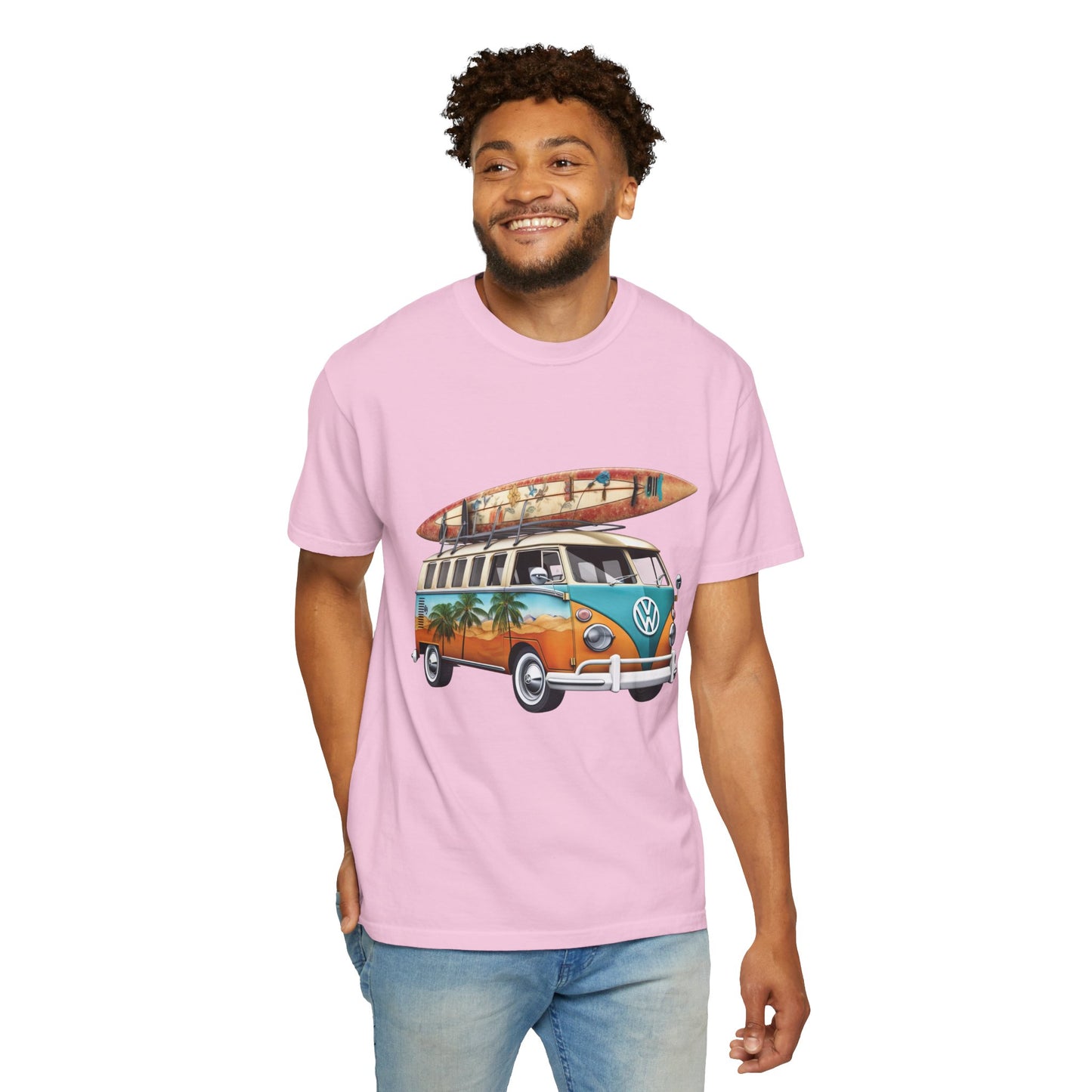 Retro Surf Van: Unisex Garment-Dyed T-shirt