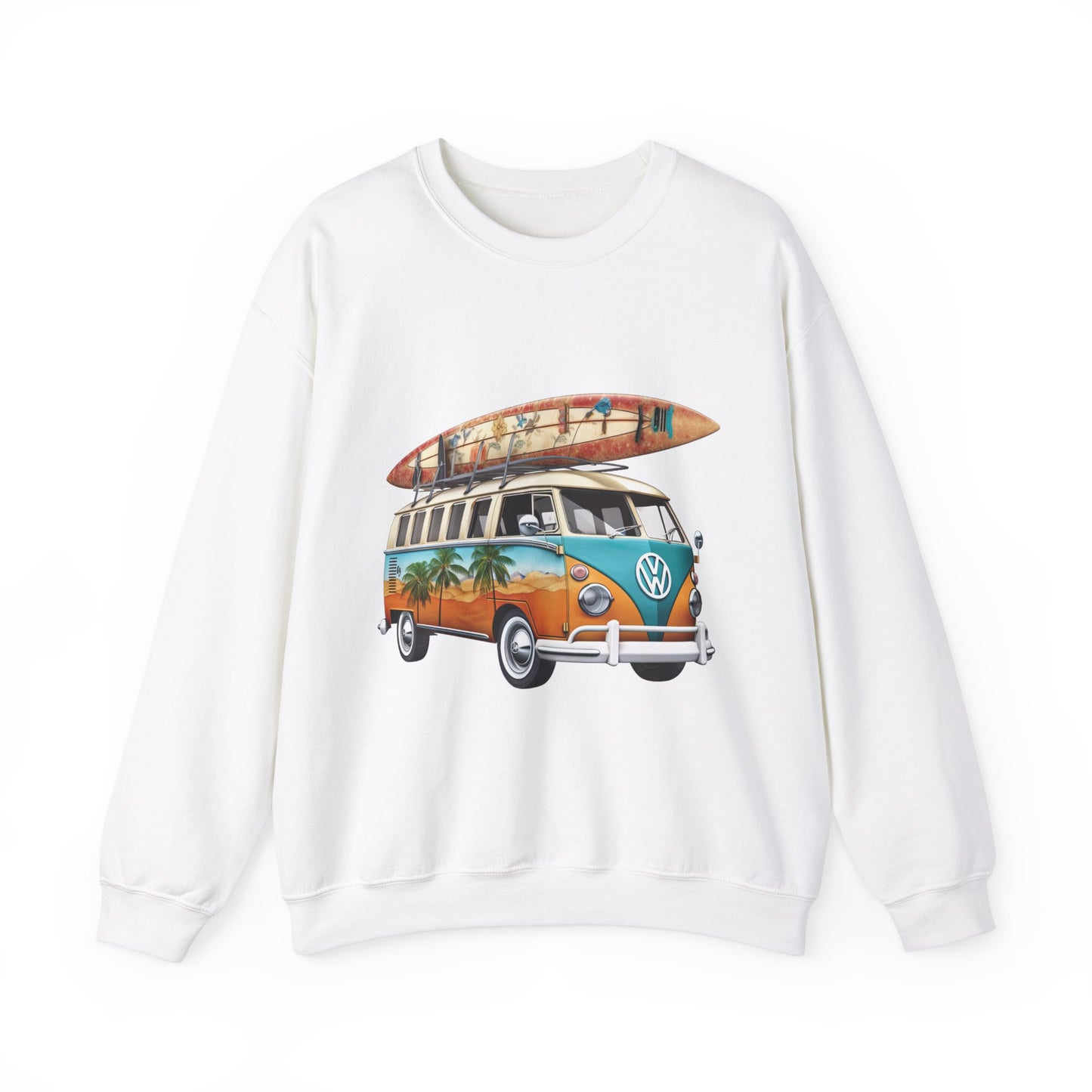 Retro Surf Van - Unisex Heavy Blend™ Crewneck Sweatshirt