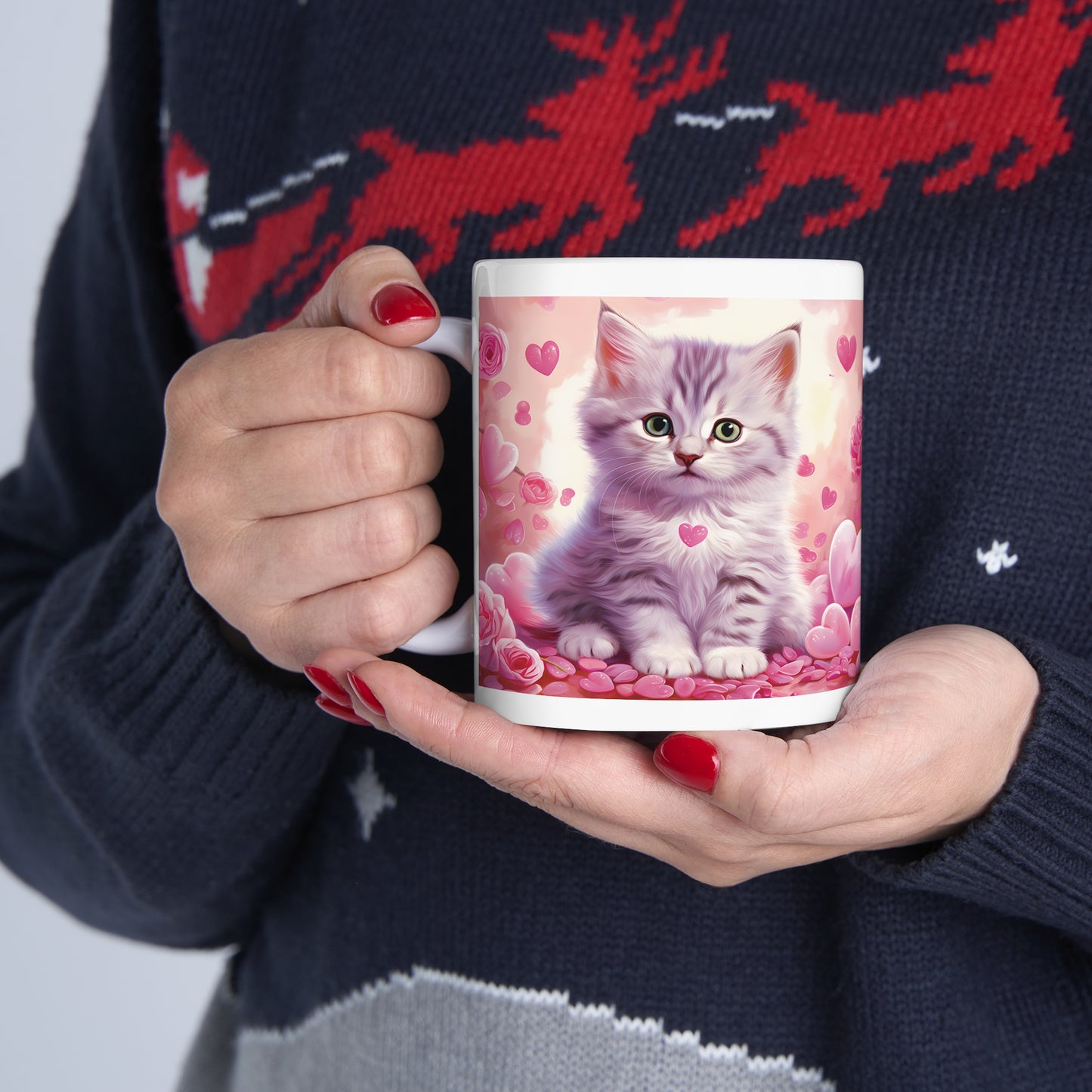 Valentine's Cat: Ceramic Mug 11oz