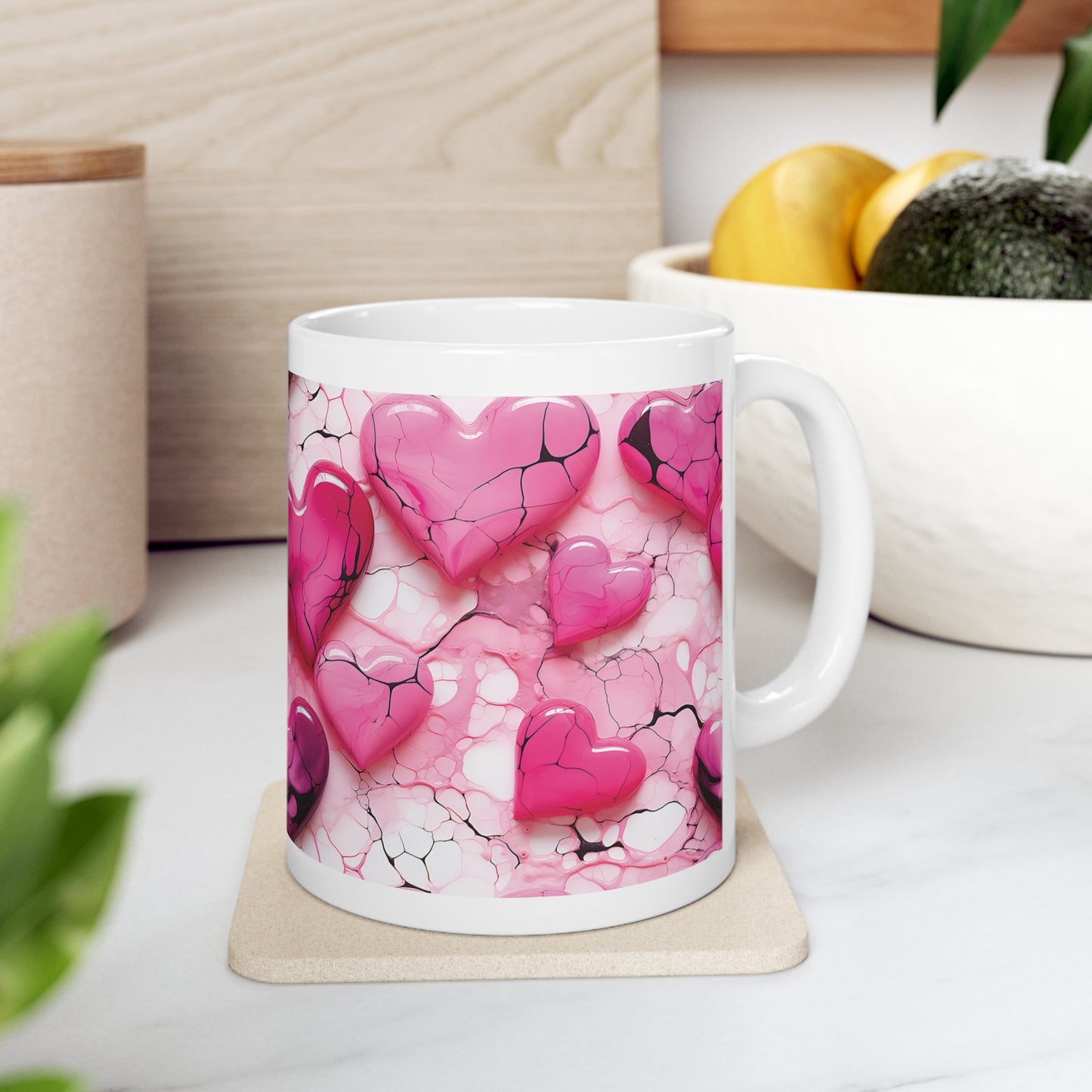 Valentine's Marble Heart: Ceramic Mug 11oz