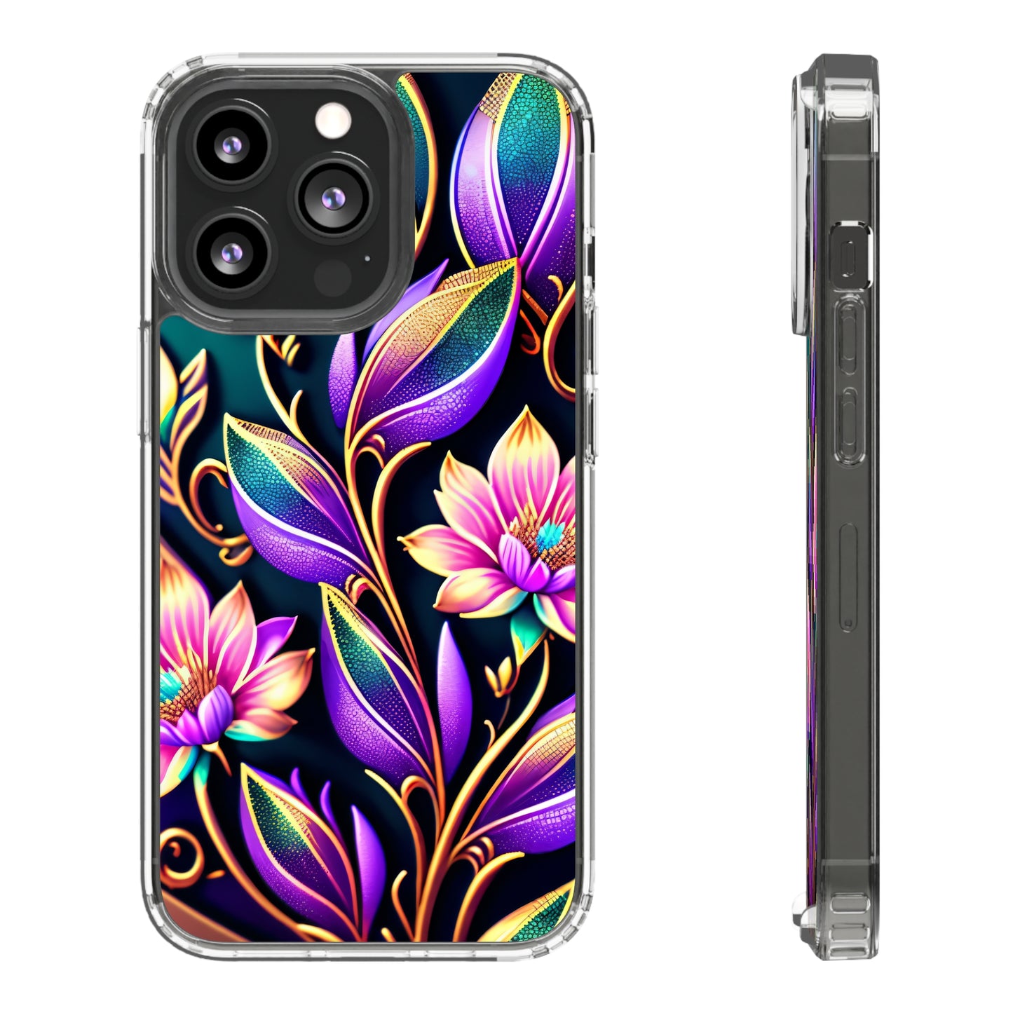 Clear Phone Cases: Fantasy Flower