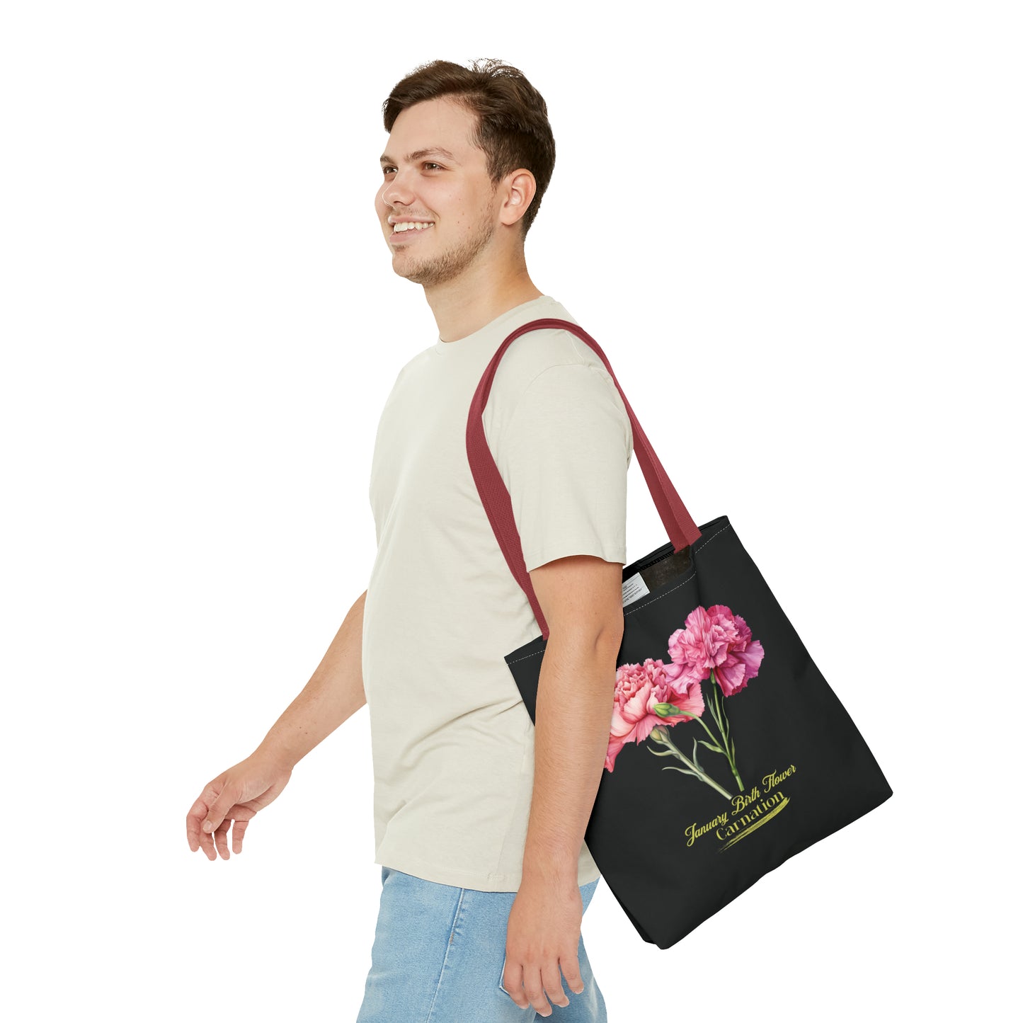 January Birth Flower: Carnation - Tote Bag (AOP)