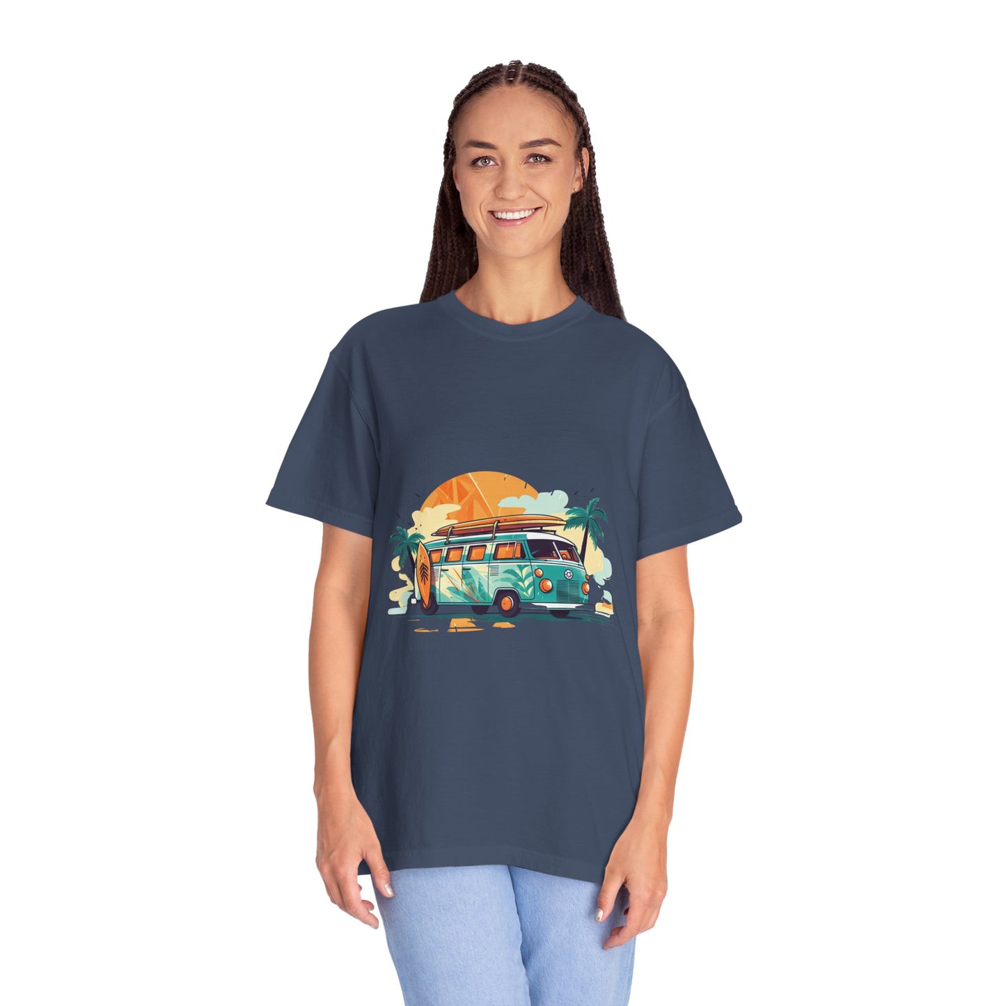 Retro Surf Van: Unisex Garment-Dyed T-shirt