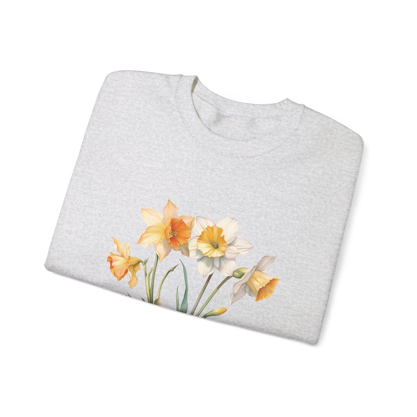 December Birth Flower (Narcisus) - Unisex Heavy Blend™ Crewneck Sweatshirt