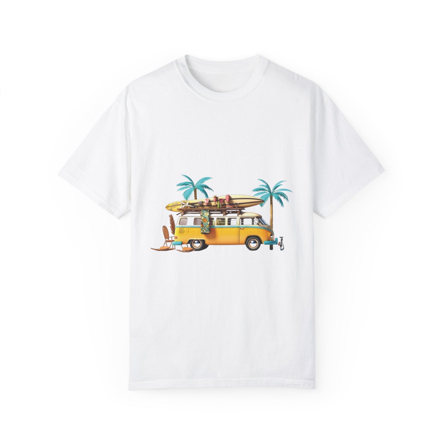 Retro Surf Van: Unisex Garment-Dyed T-shirt