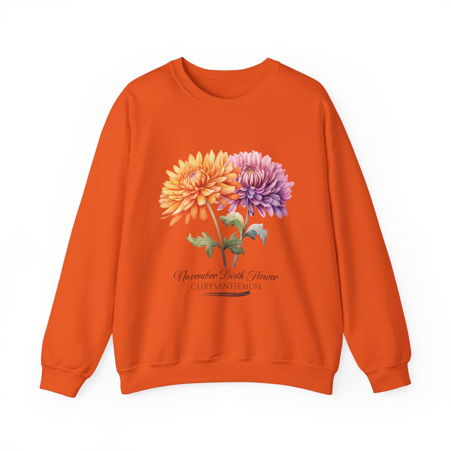 November Birth Flower (Chrysanthemum) - Unisex Heavy Blend™ Crewneck Sweatshirt