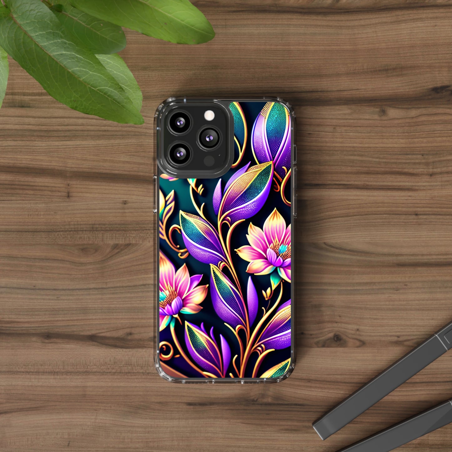 Clear Phone Cases: Fantasy Flower