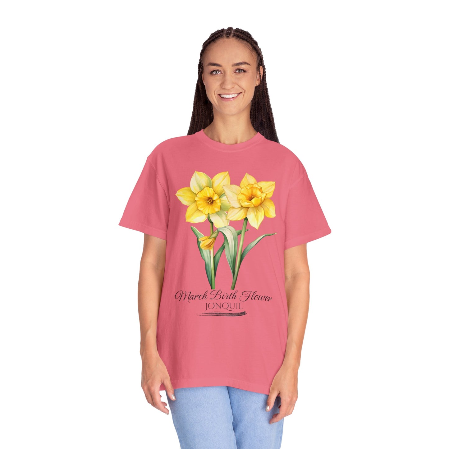 March Birth Flower "Jonquil" - Unisex Garment-Dyed T-shirt