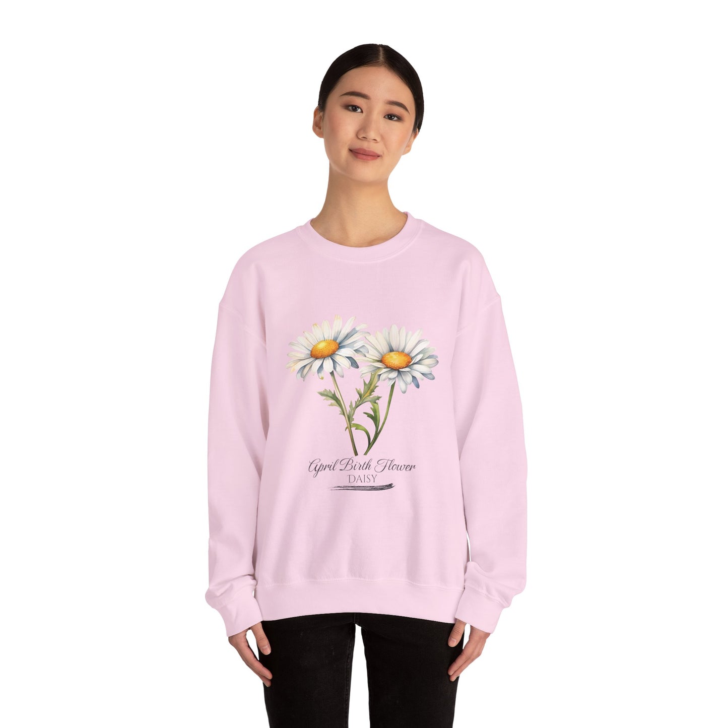 April Birth Flower (Daisy) - Unisex Heavy Blend™ Crewneck Sweatshirt