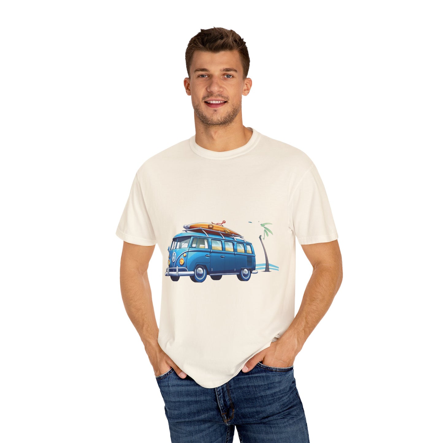 Retro Surf Van: Unisex Garment-Dyed T-shirt