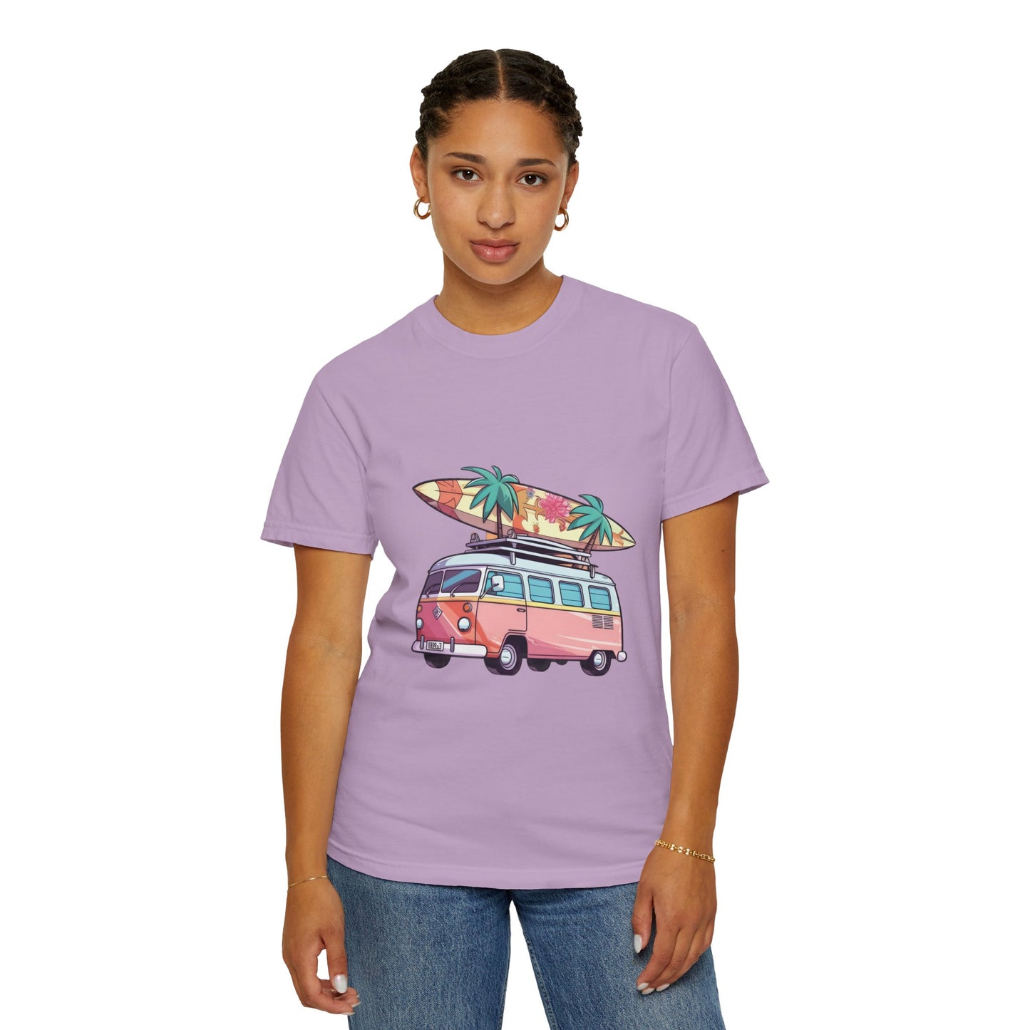 Retro Surf Van: Unisex Garment-Dyed T-shirt