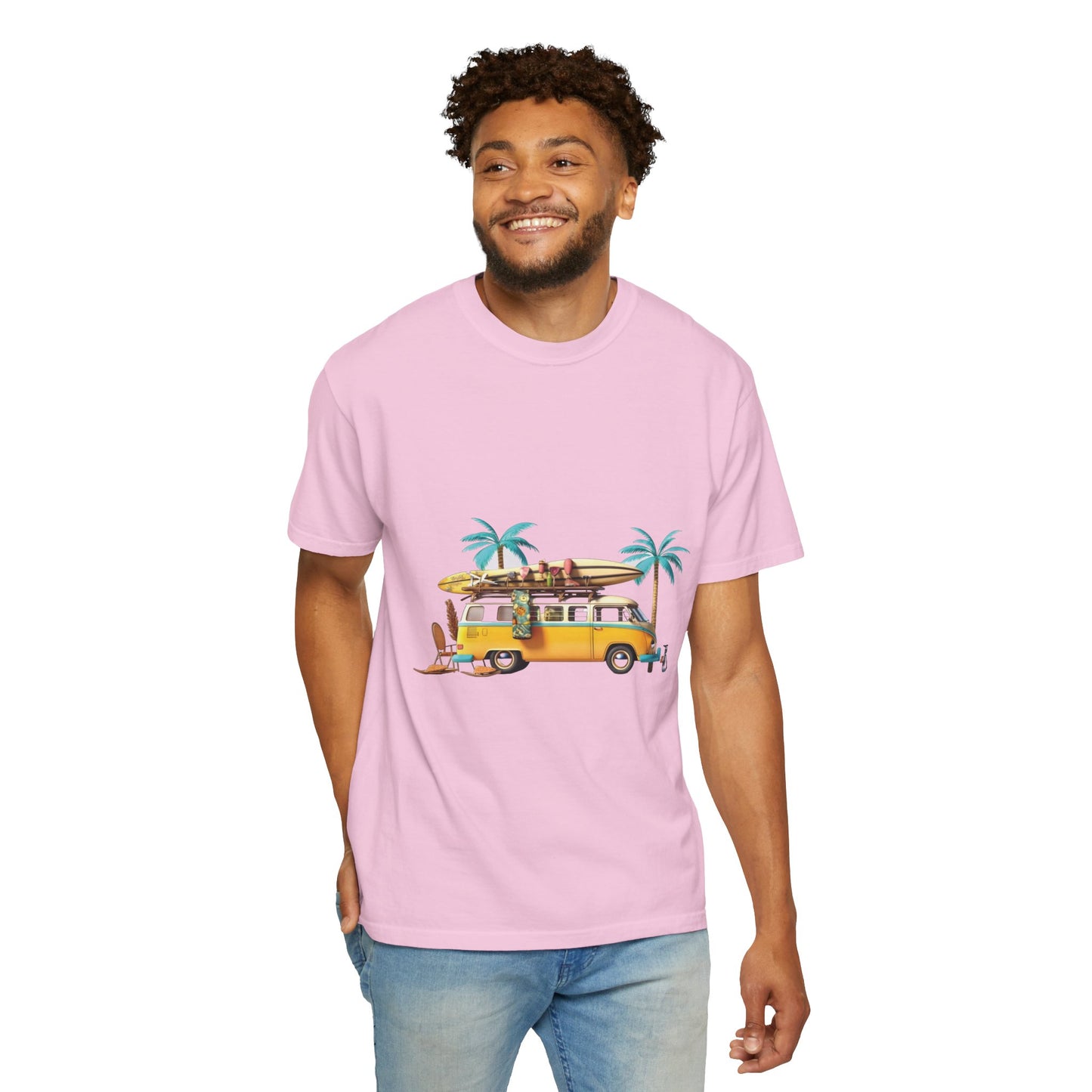 Retro Surf Van: Unisex Garment-Dyed T-shirt