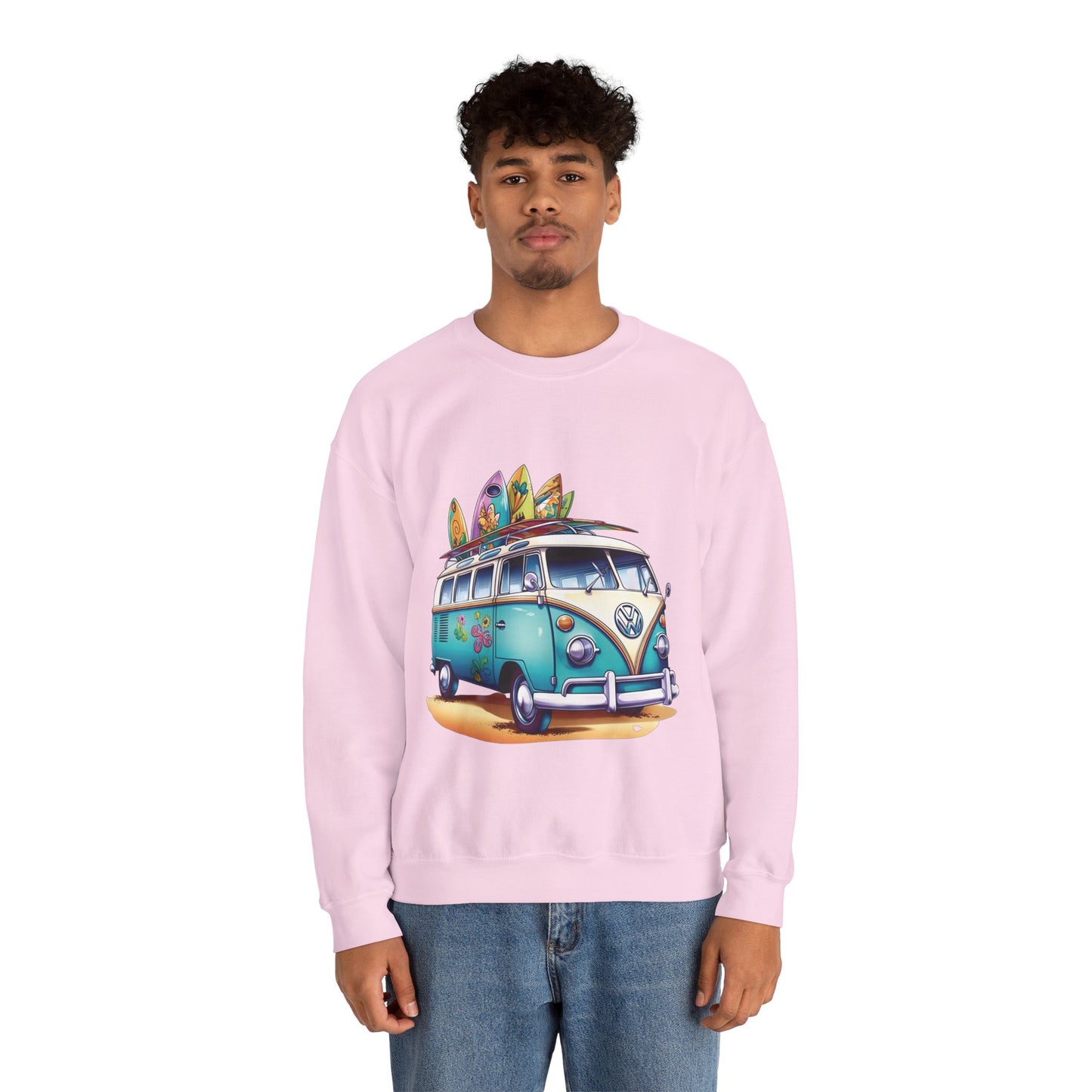 Retro Surf Van - Unisex Heavy Blend™ Crewneck Sweatshirt