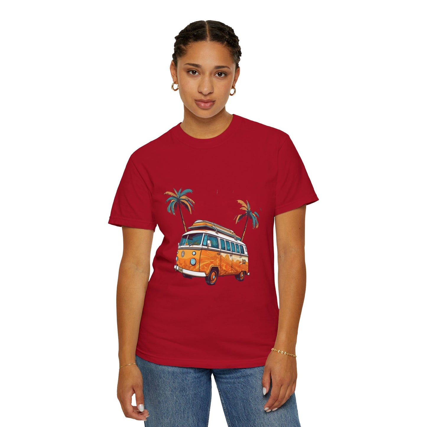 Retro Surf Van: Unisex Garment-Dyed T-shirt