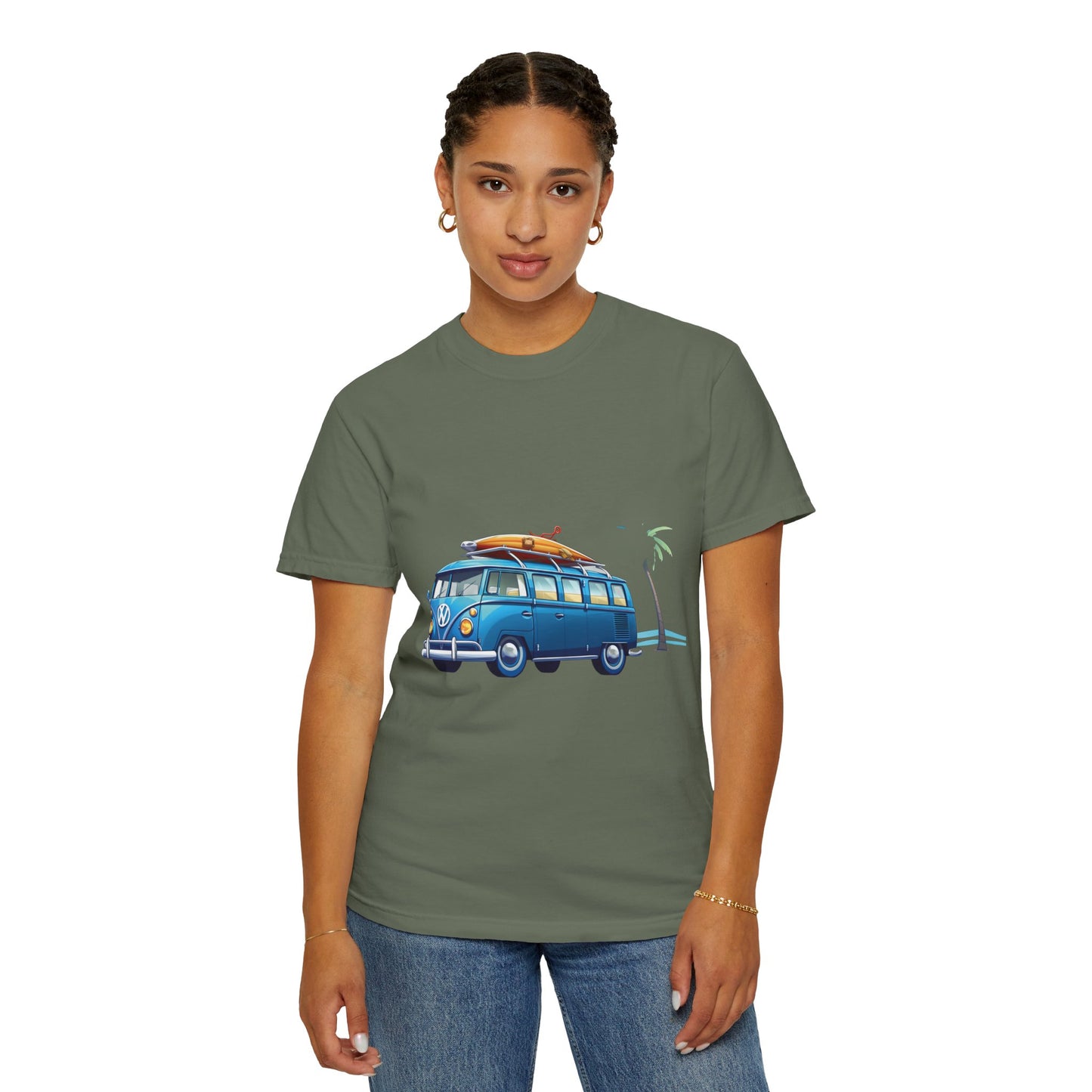 Retro Surf Van: Unisex Garment-Dyed T-shirt