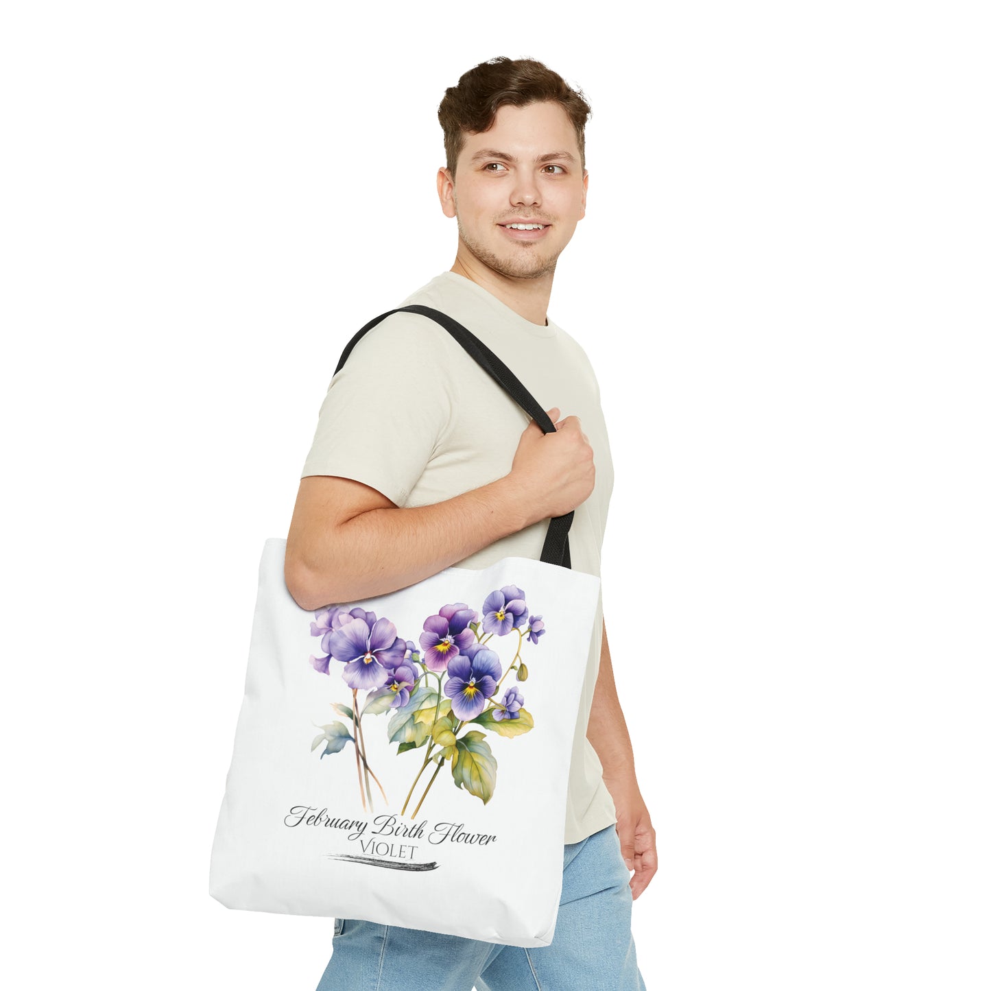 February Birth Flower: Violet - Tote Bag (AOP)