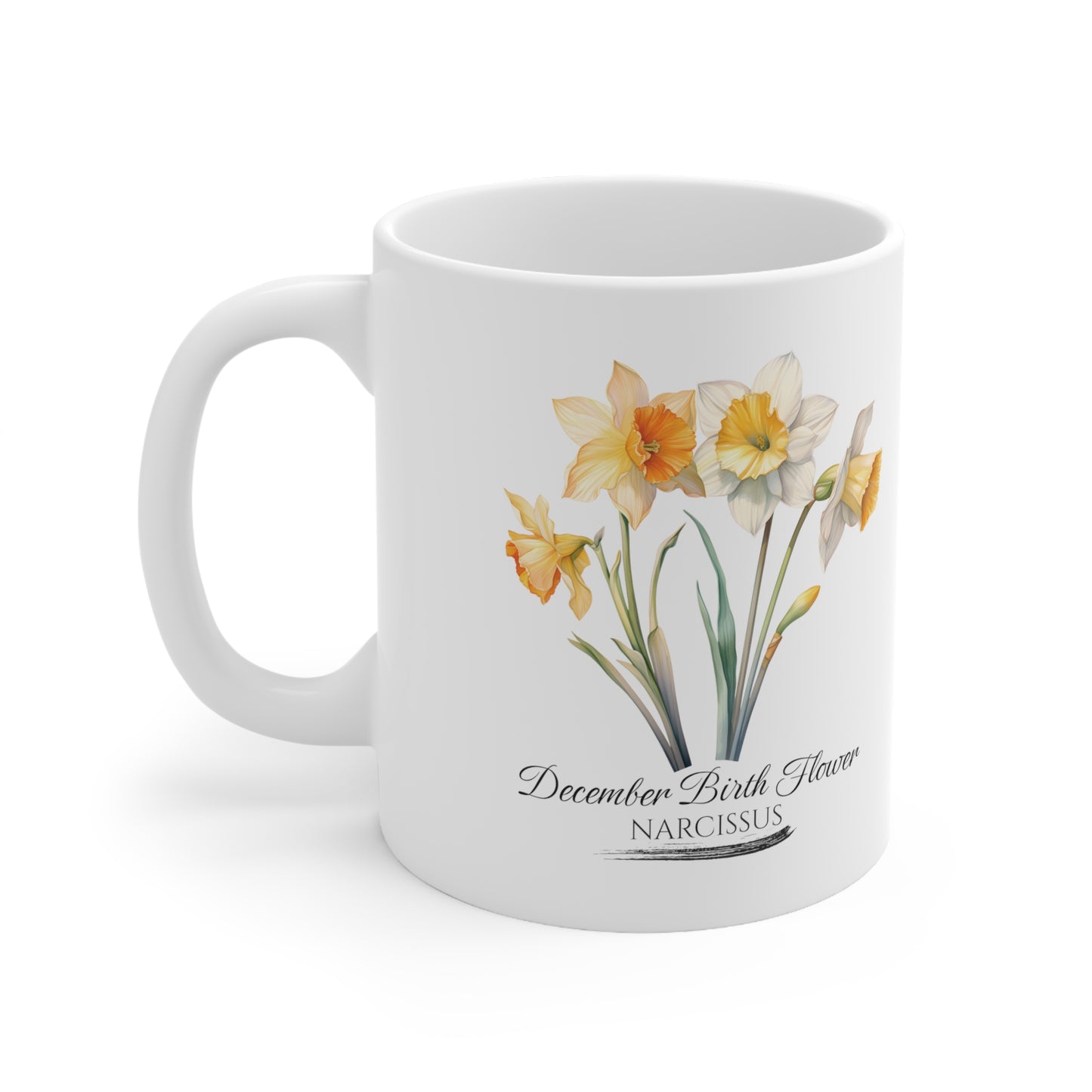 December Birth Flower (Narcissus): Ceramic Mug 11oz