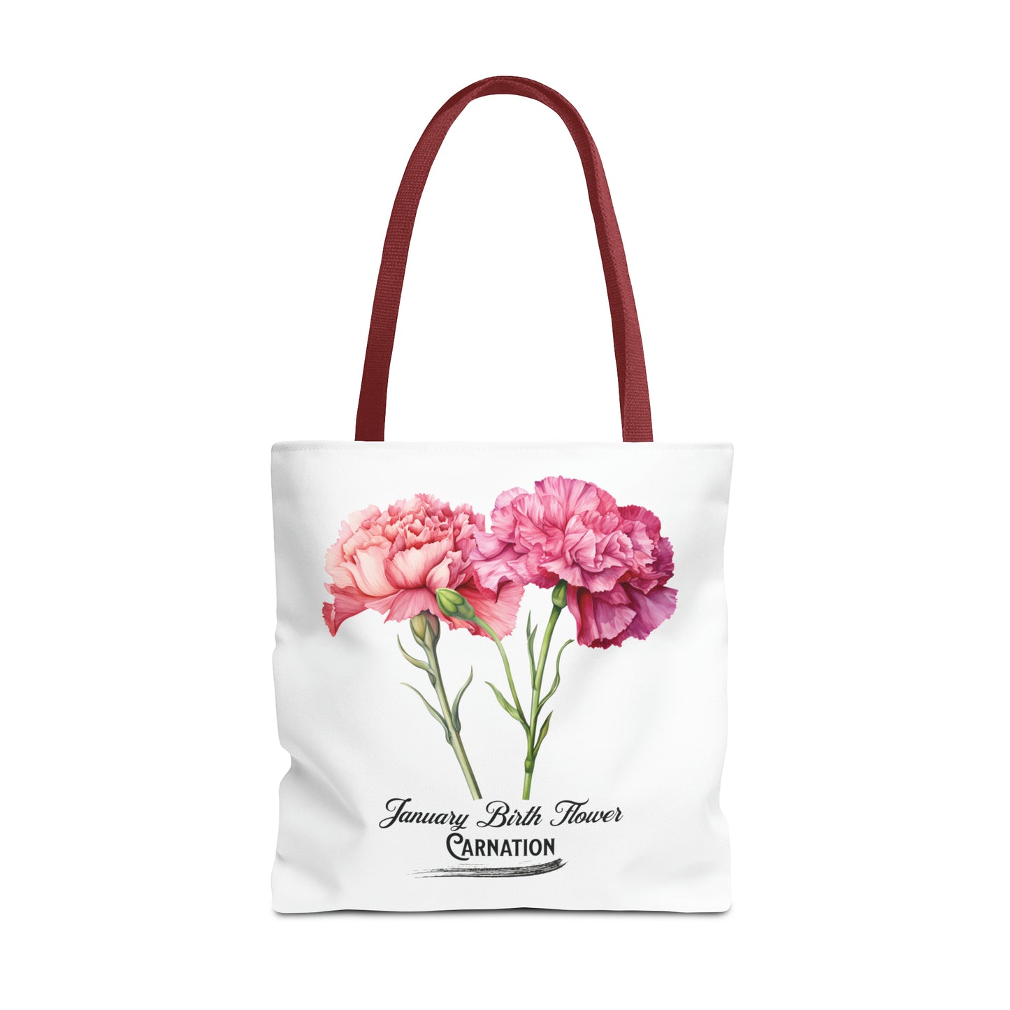 January Birth Flower: Carnation - Tote Bag (AOP)