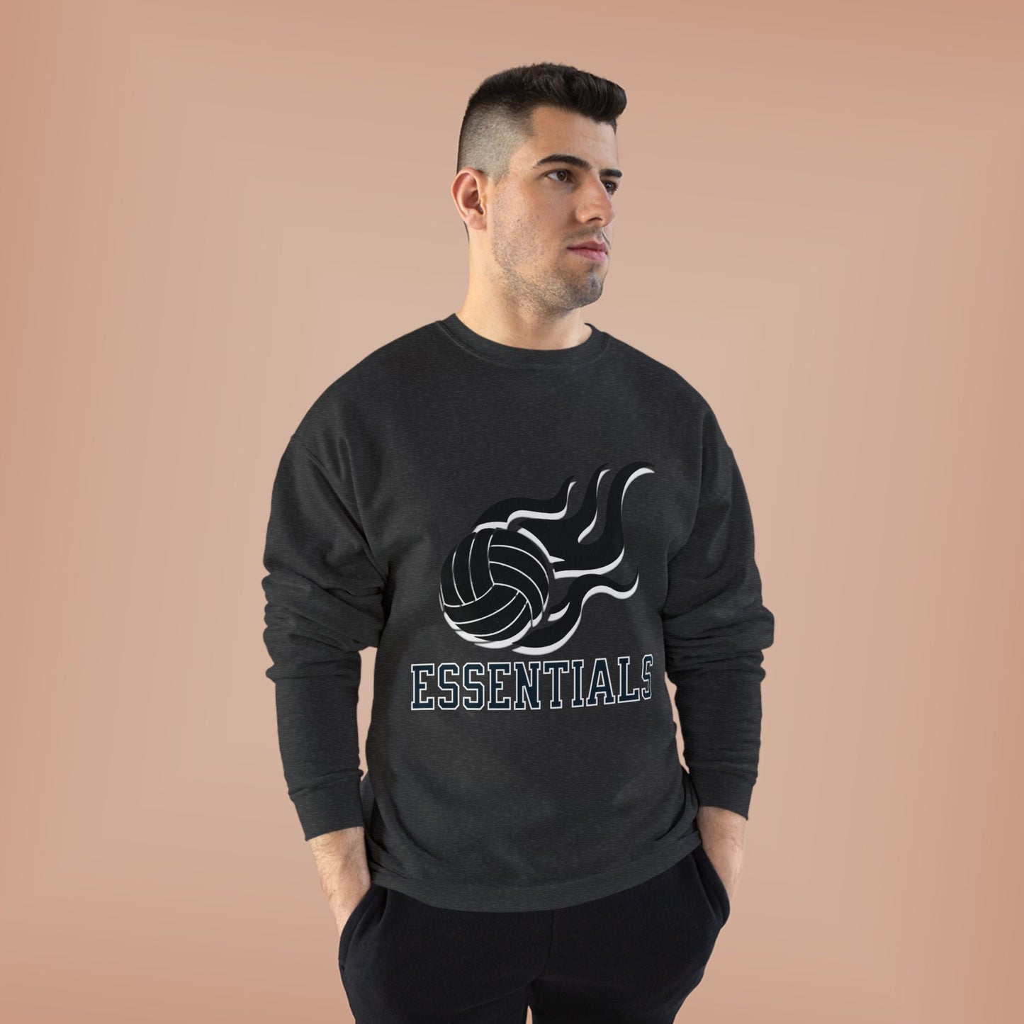 Volleyball Essentials Crewneck Sweatshirt - Unisex Eco-Friendly, Sportswear, Athletic Casual, Team Spirit, Gift for Sports Lovers