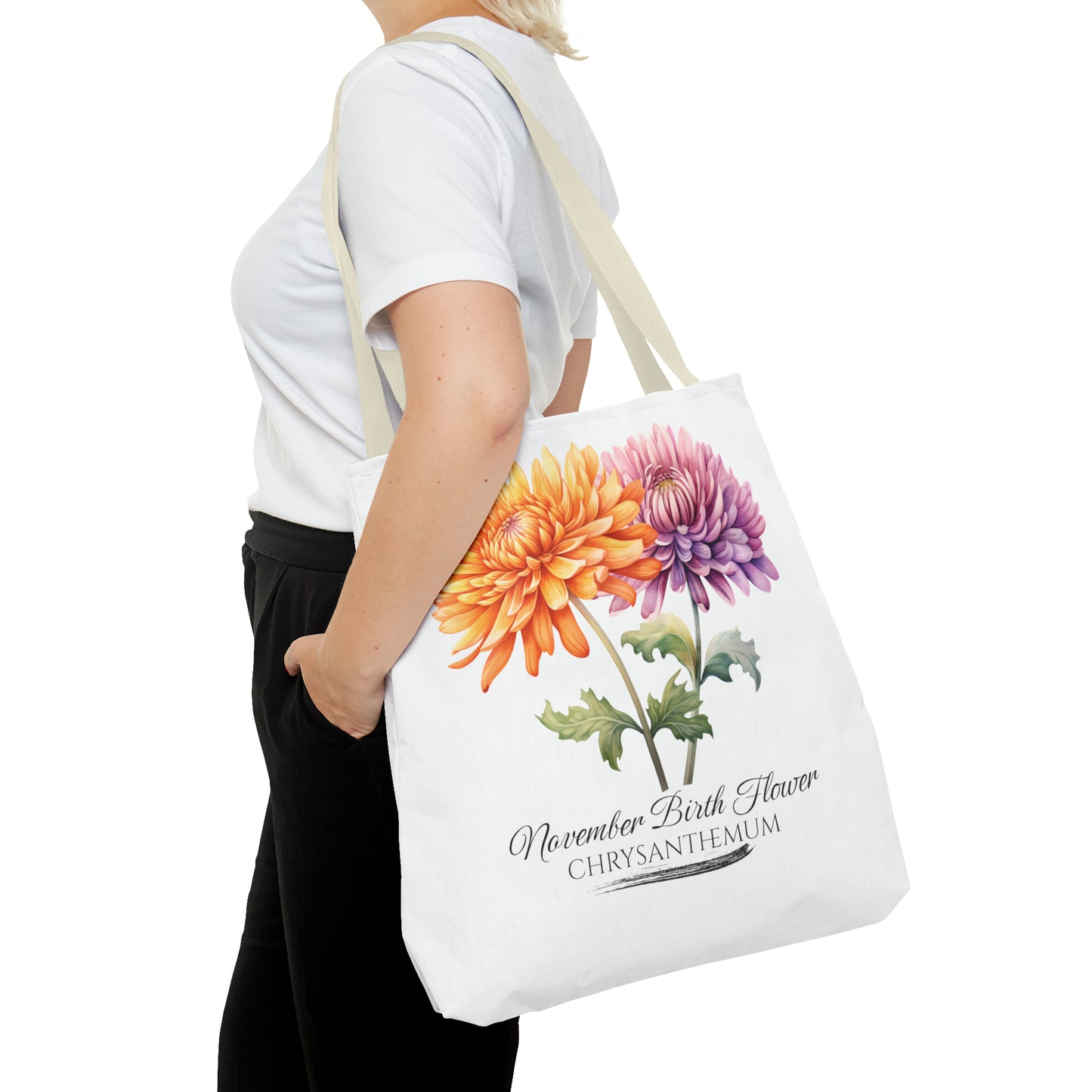 November Birth Flower: Chrysanthemum - Tote Bag (AOP)