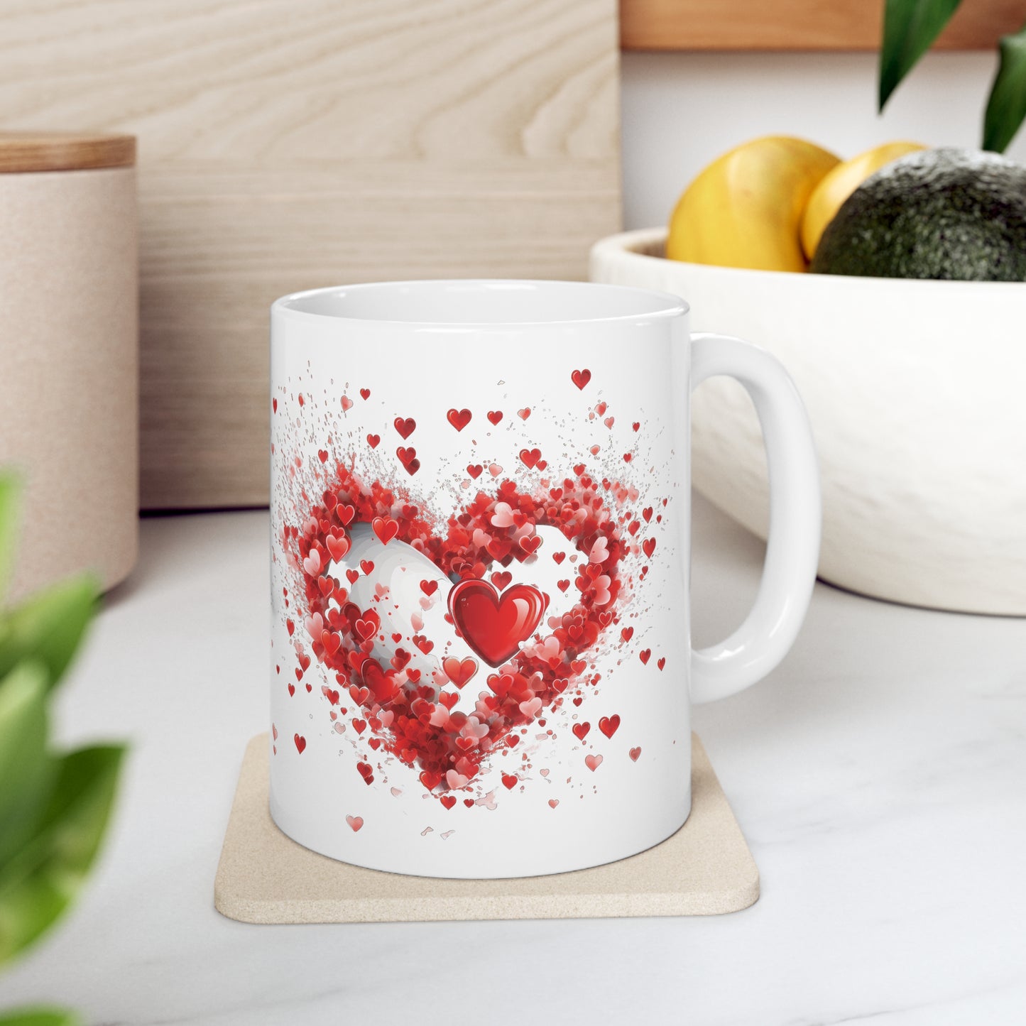 Valentine's Love & Hearts: Ceramic Mug 11oz