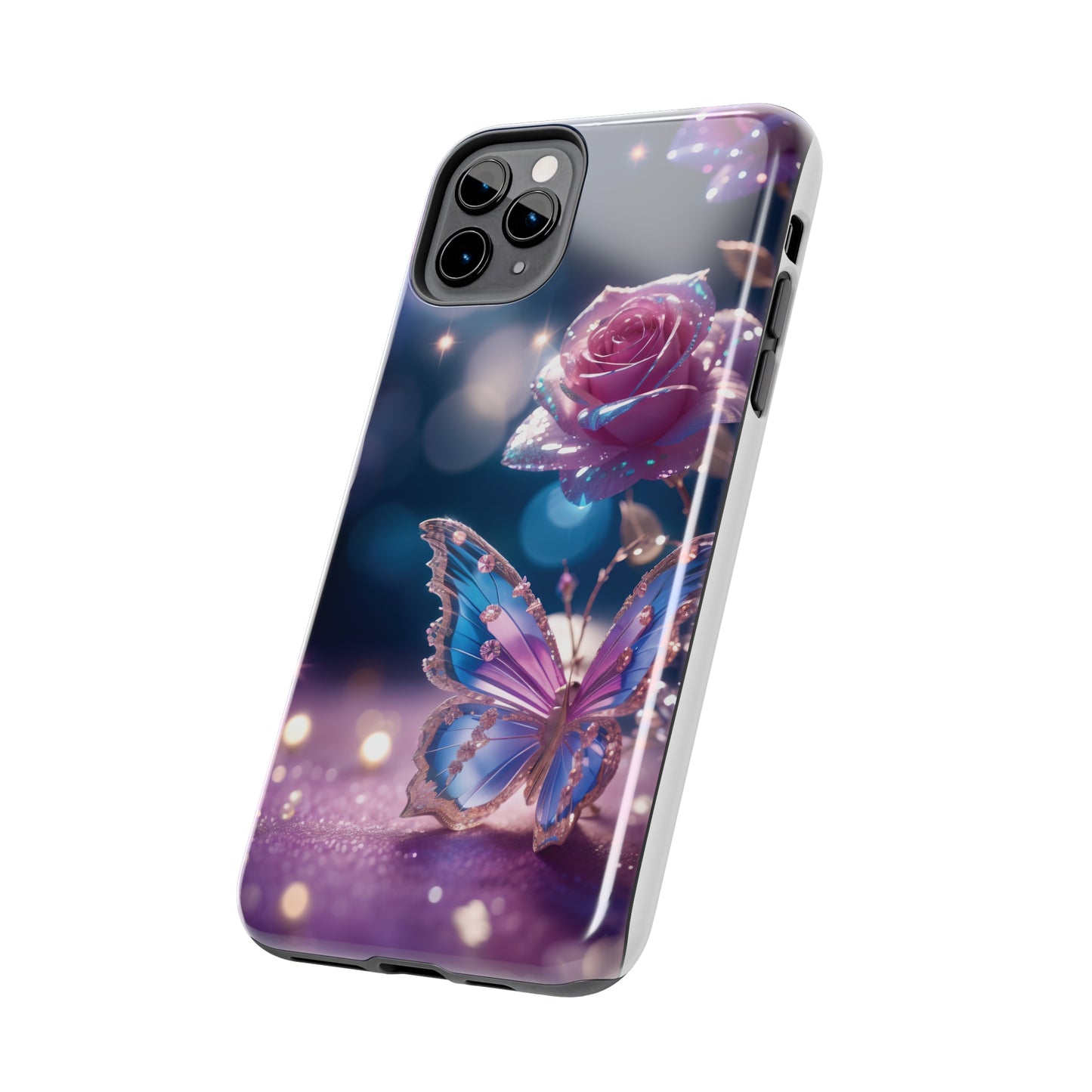 Tough Phone Cases: Fantasy butterfly and roses