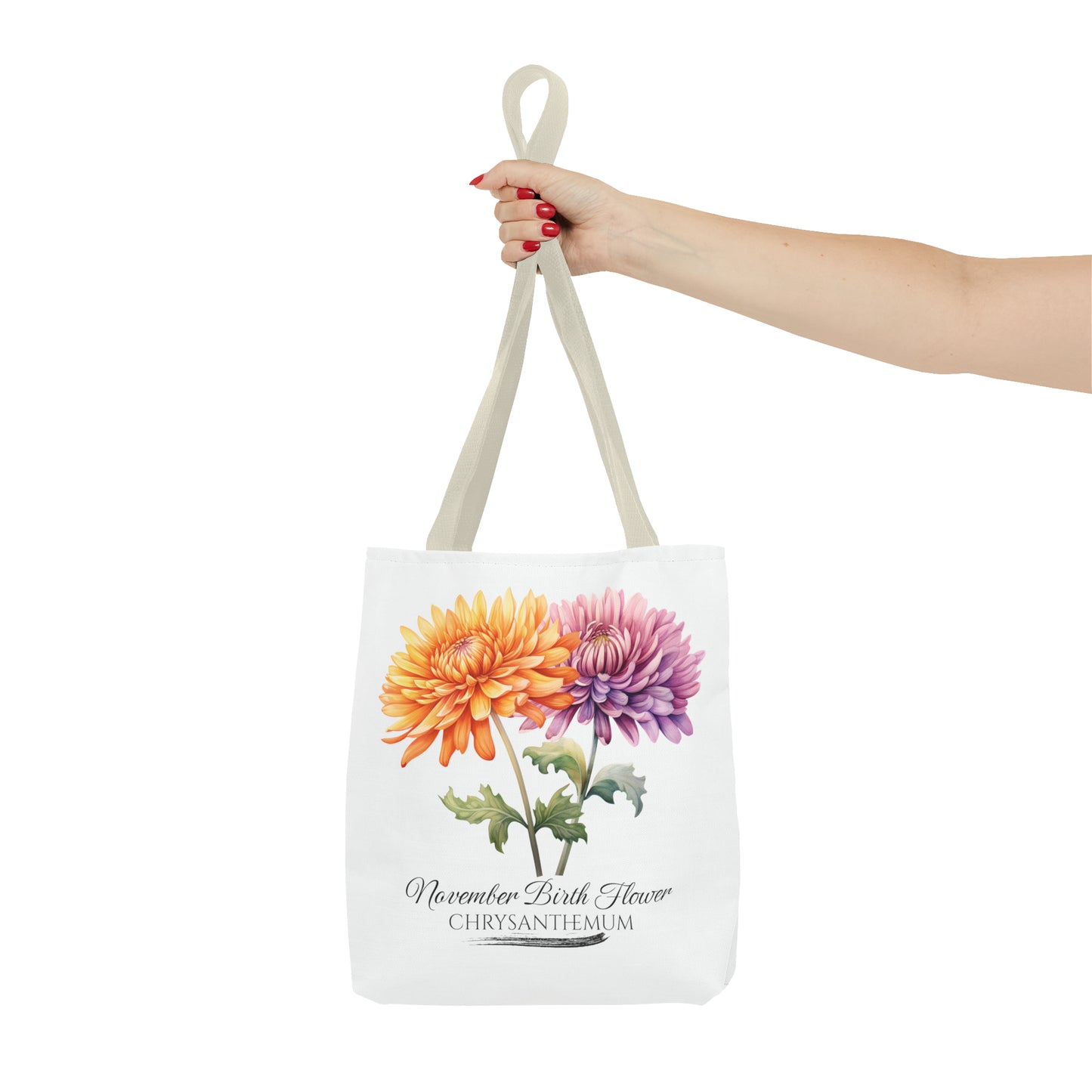 November Birth Flower: Chrysanthemum - Tote Bag (AOP)