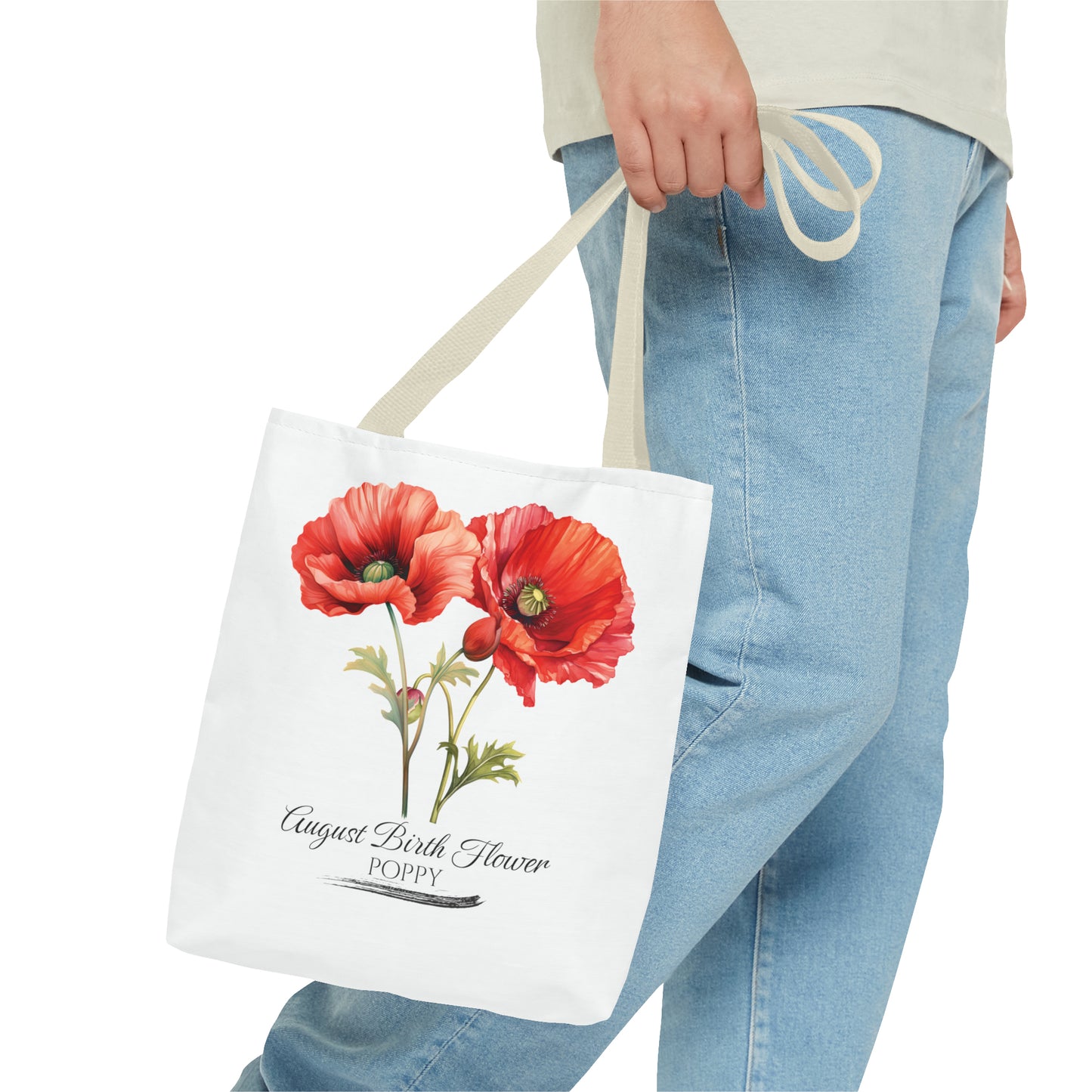 August Birth Flower: Poppy - Tote Bag (AOP)