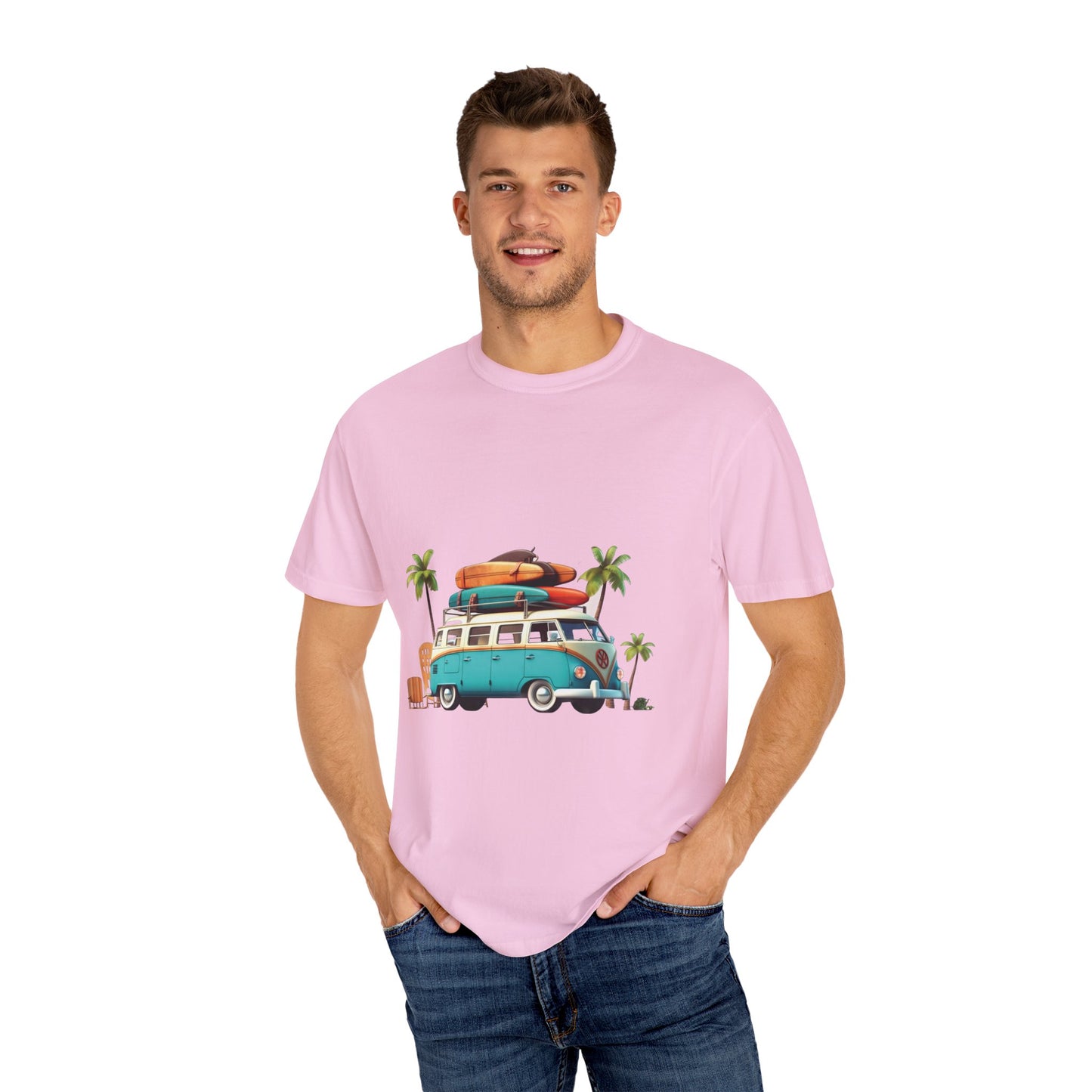 Retro Surf Van: Unisex Garment-Dyed T-shirt