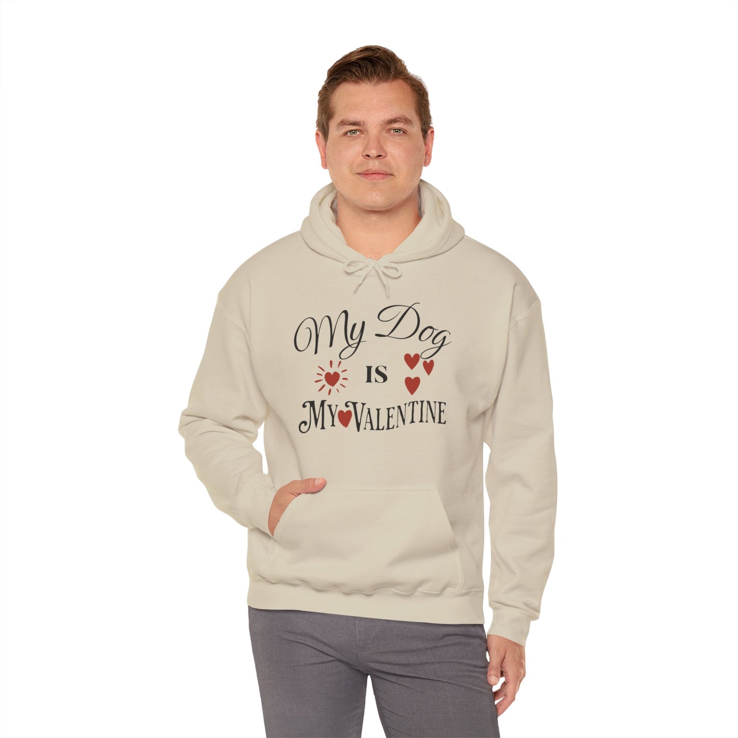 My Dog Is My Valentine - Unisex Heavy Blend™ Hooded Sweatshirt