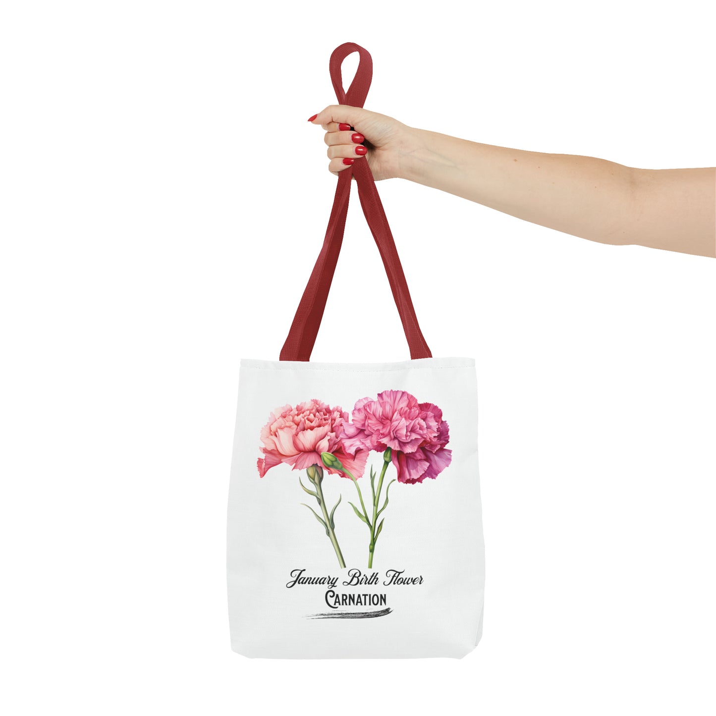 January Birth Flower: Carnation - Tote Bag (AOP)