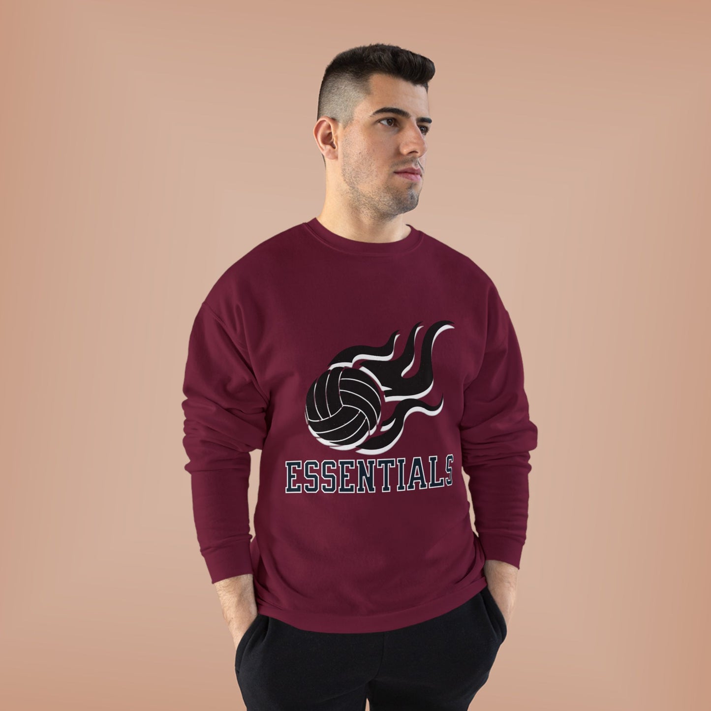 Volleyball Essentials Crewneck Sweatshirt - Unisex Eco-Friendly, Sportswear, Athletic Casual, Team Spirit, Gift for Sports Lovers