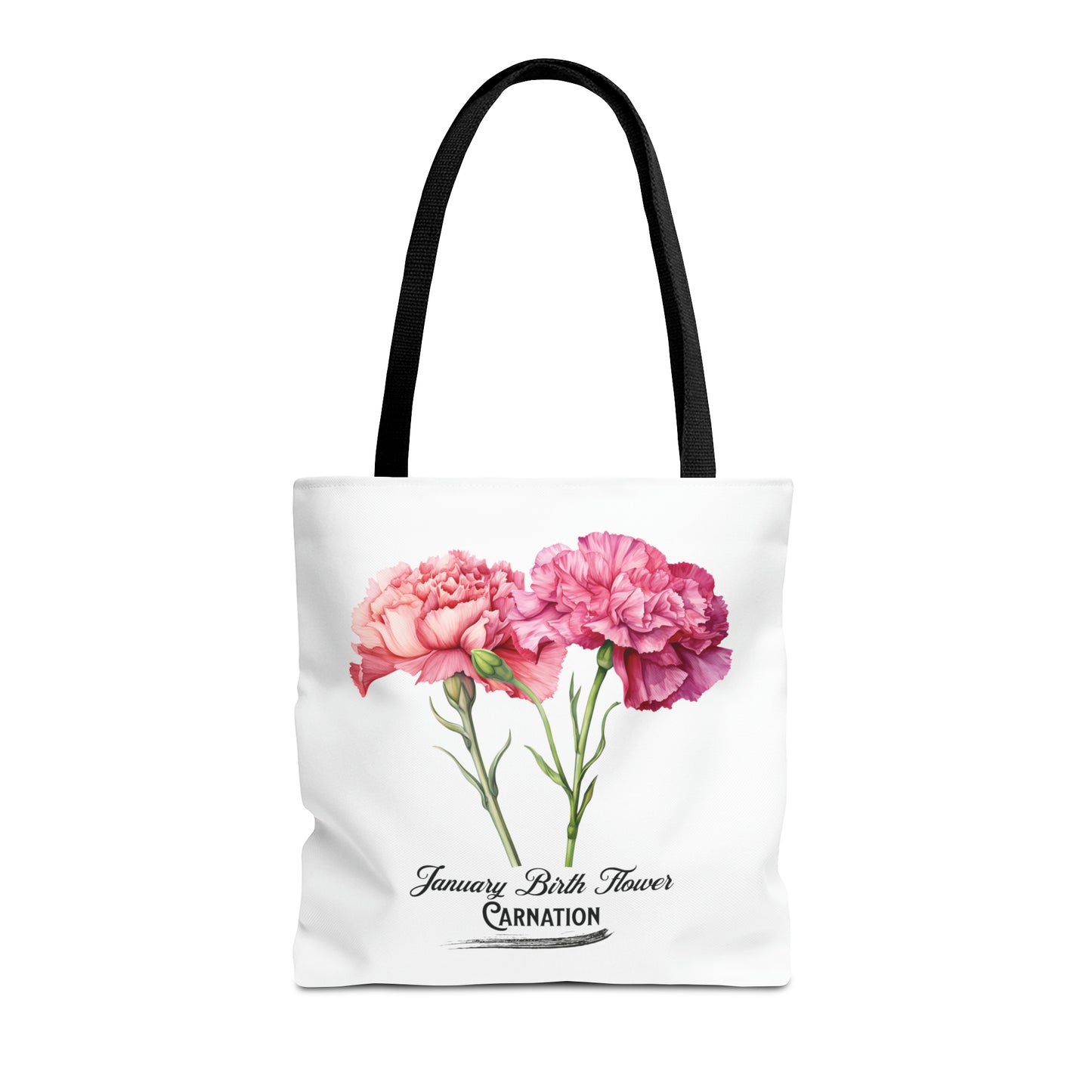 January Birth Flower: Carnation - Tote Bag (AOP)