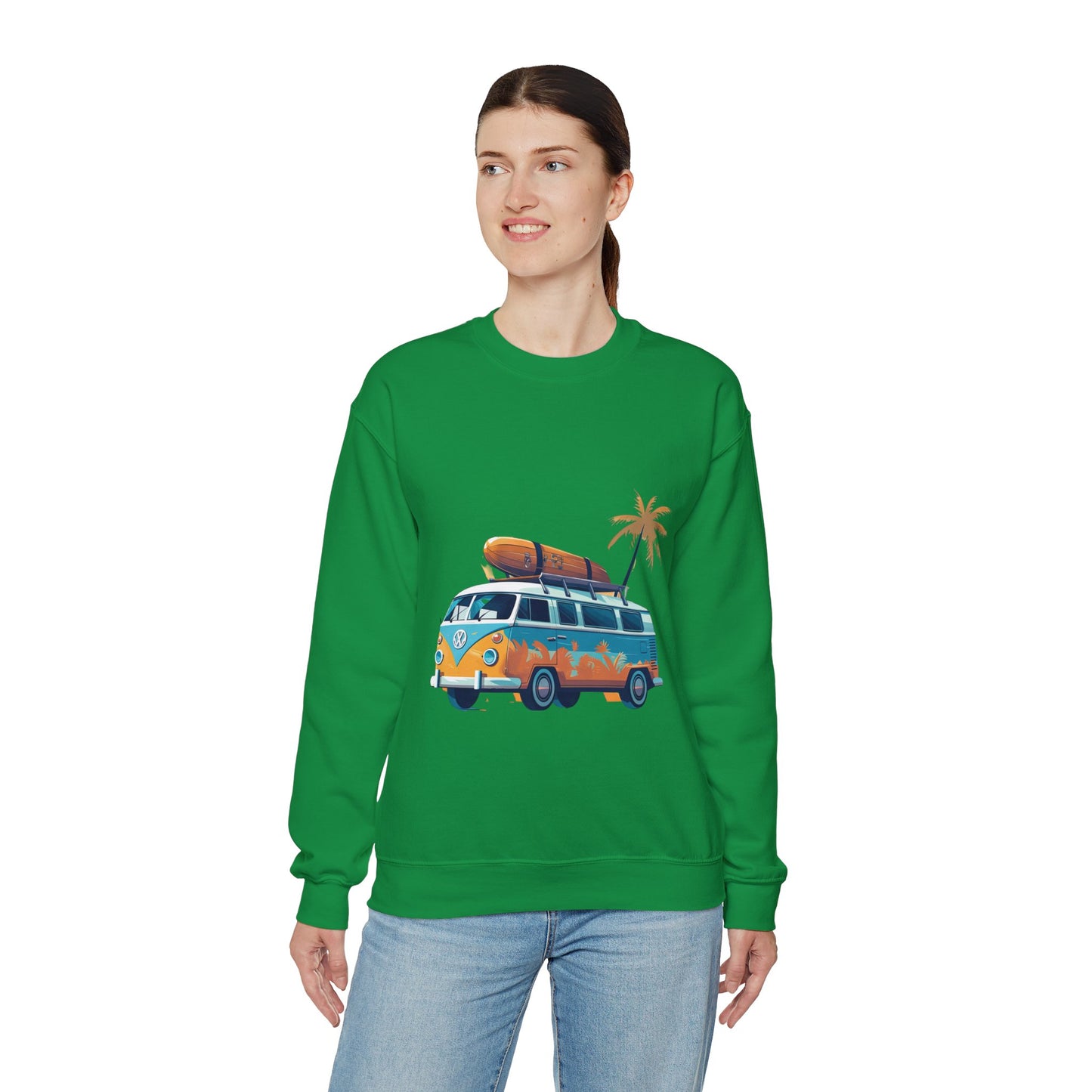 Retro Surf Van - Unisex Heavy Blend™ Crewneck Sweatshirt