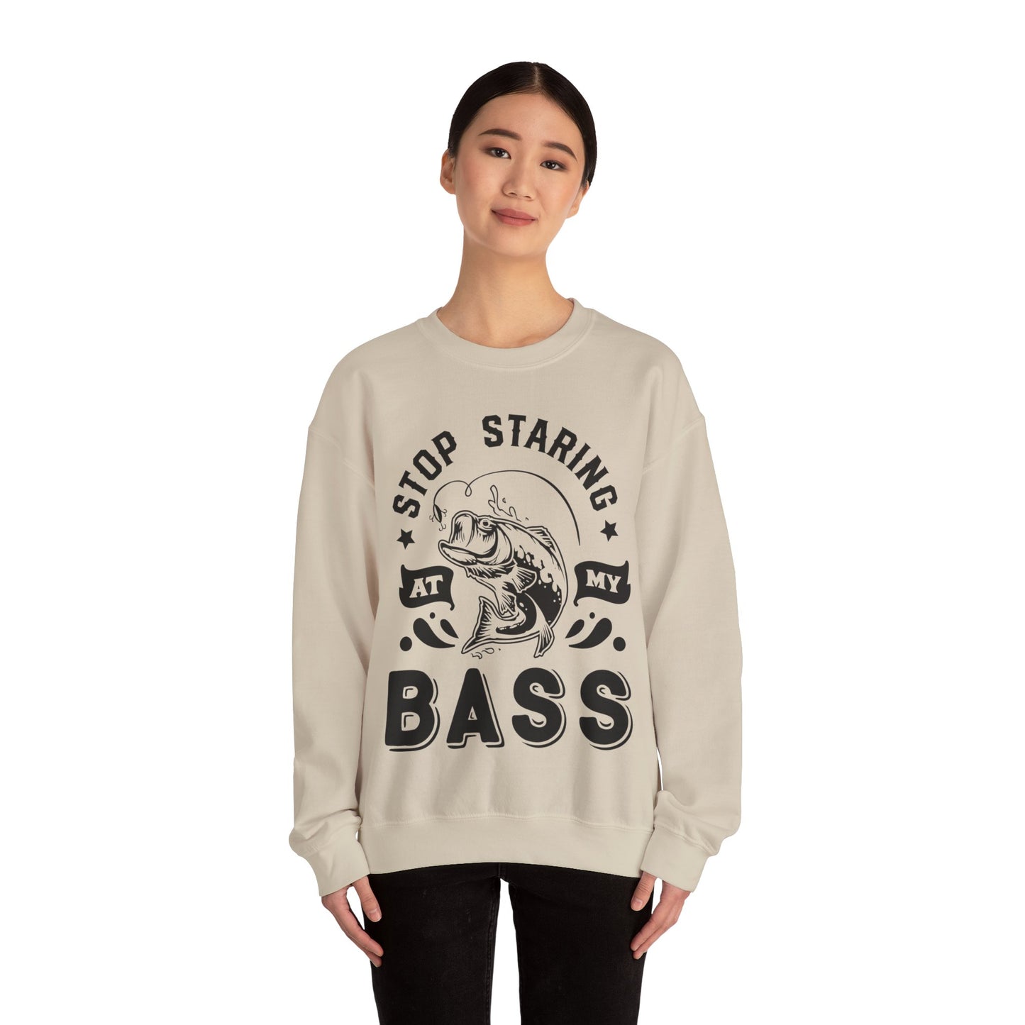 Stop staring at my Bass - Unisex Heavy Blend™ Crewneck Sweatshirt