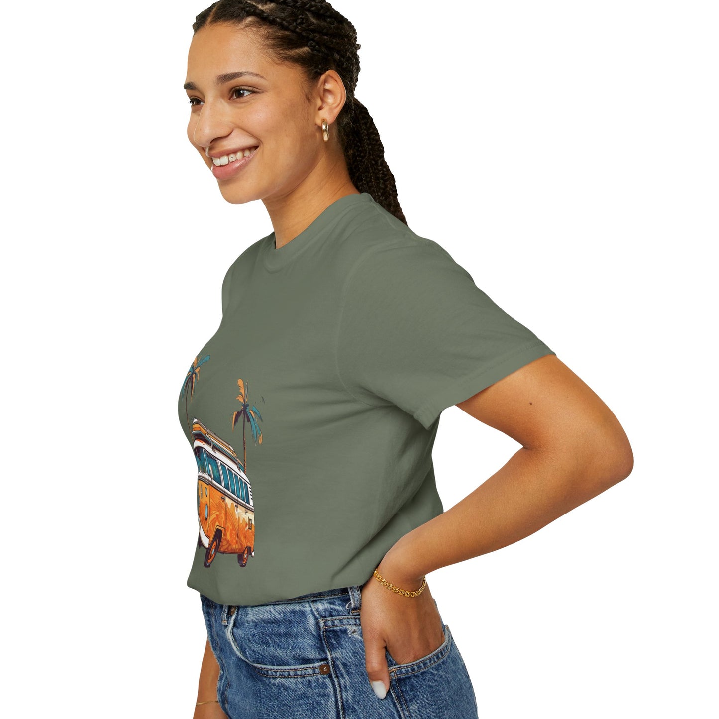 Retro Surf Van: Unisex Garment-Dyed T-shirt
