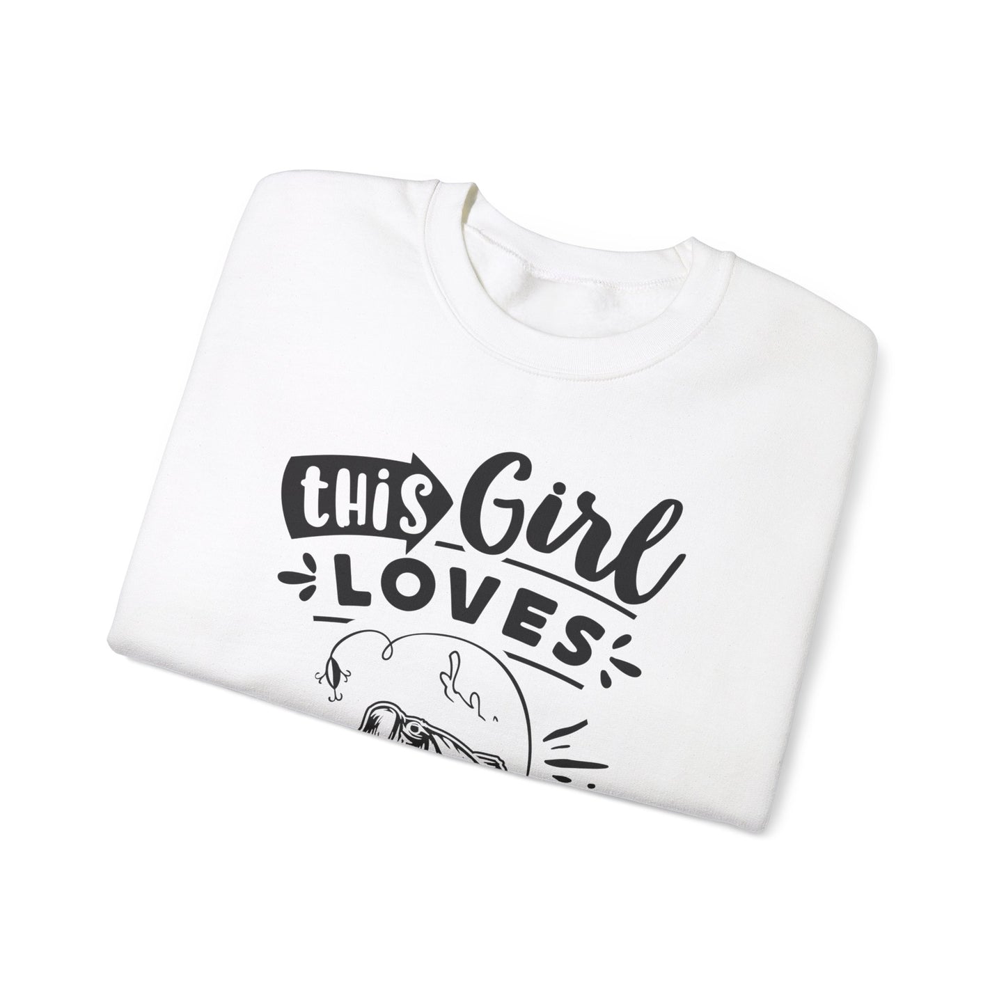 This girl loves fishing - Unisex Heavy Blend™ Crewneck Sweatshirt