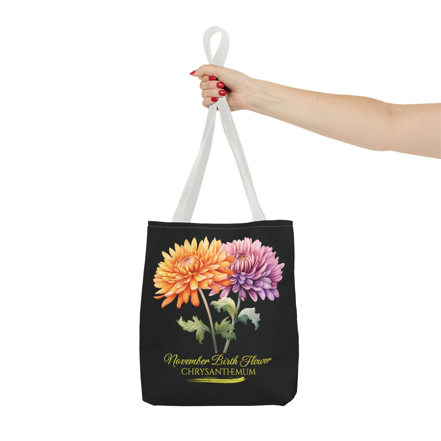 November Birth Flower: Chrysanthemum - Tote Bag (AOP)