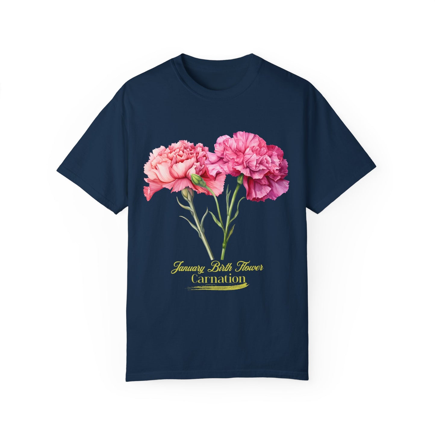 January Birth Flower "Daffodil" (For Print on Dark Fabric) - Unisex Garment-Dyed T-shirt