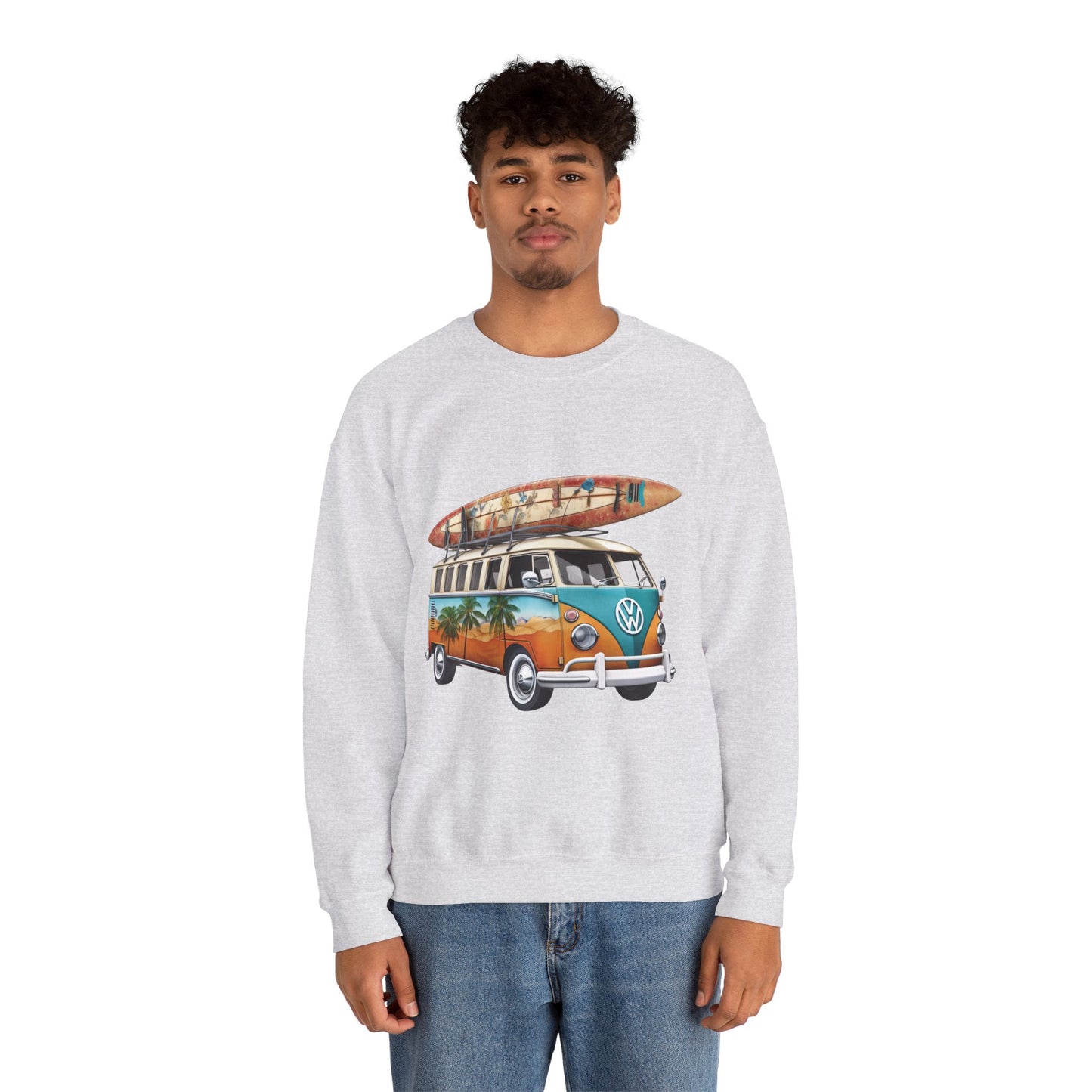 Retro Surf Van - Unisex Heavy Blend™ Crewneck Sweatshirt