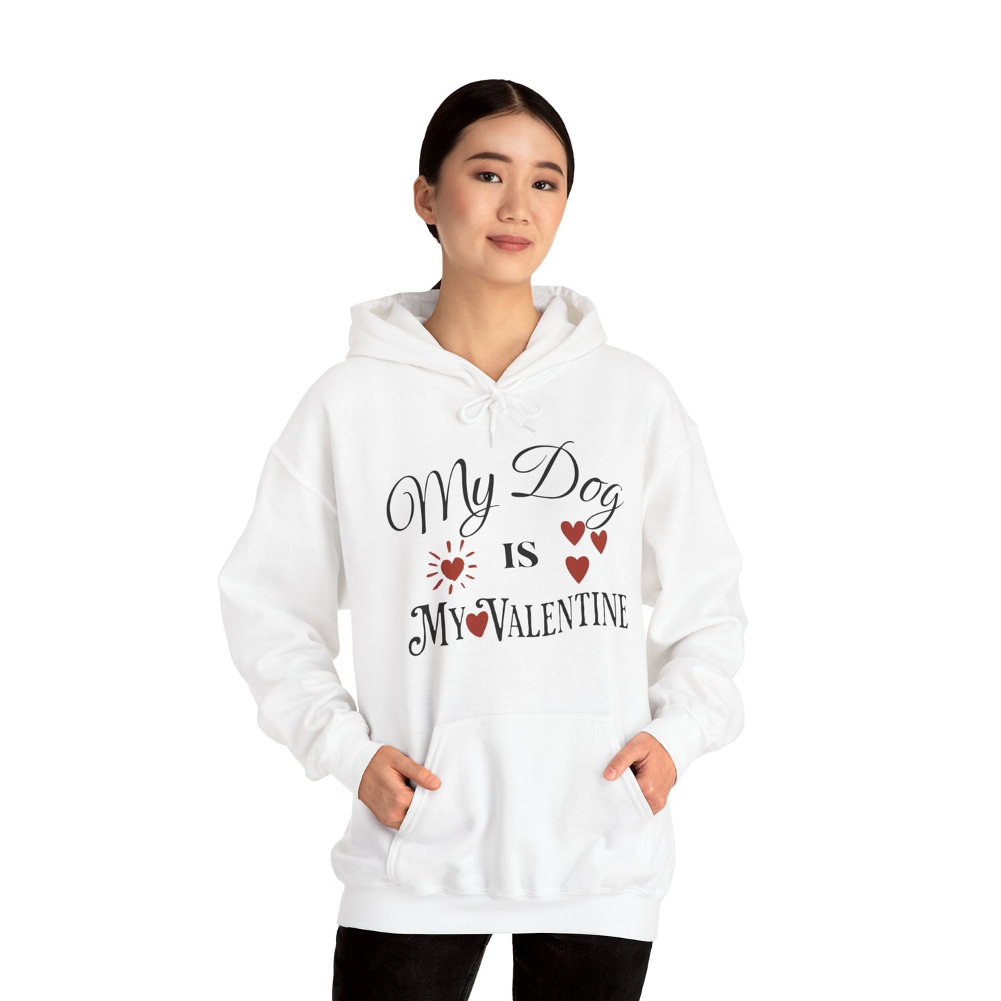 My Dog Is My Valentine - Unisex Heavy Blend™ Hooded Sweatshirt